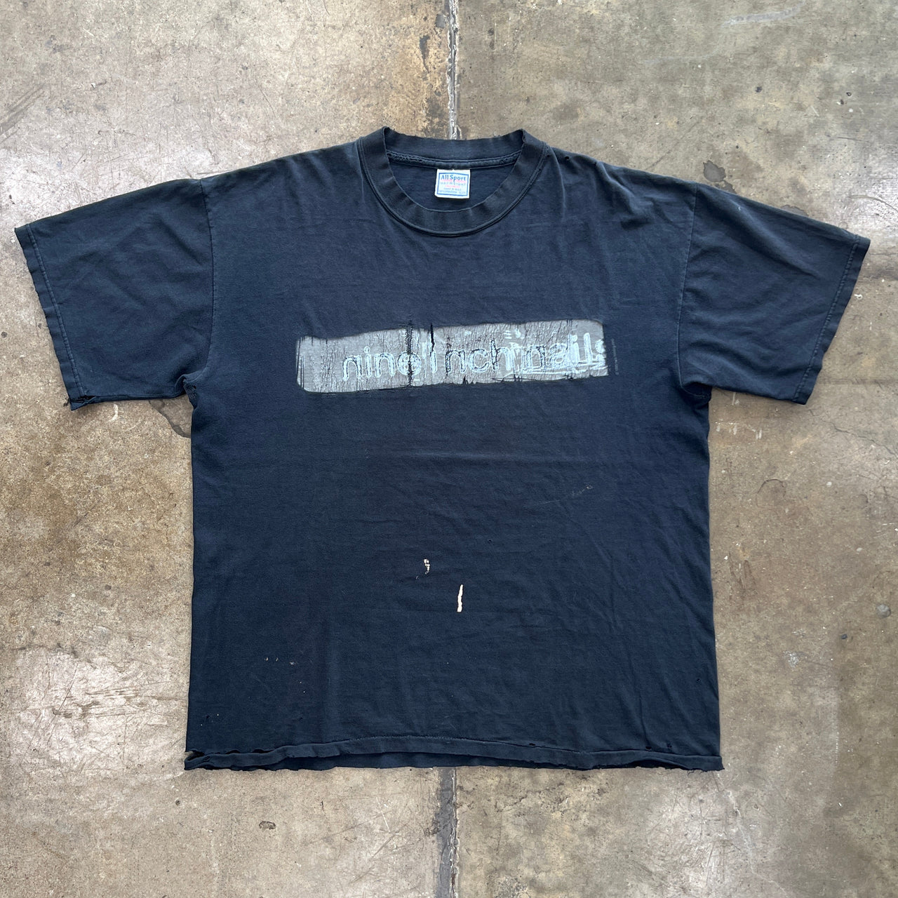 1998 Nine Inch Nails NIN Faded Logo All Sport Band Tee