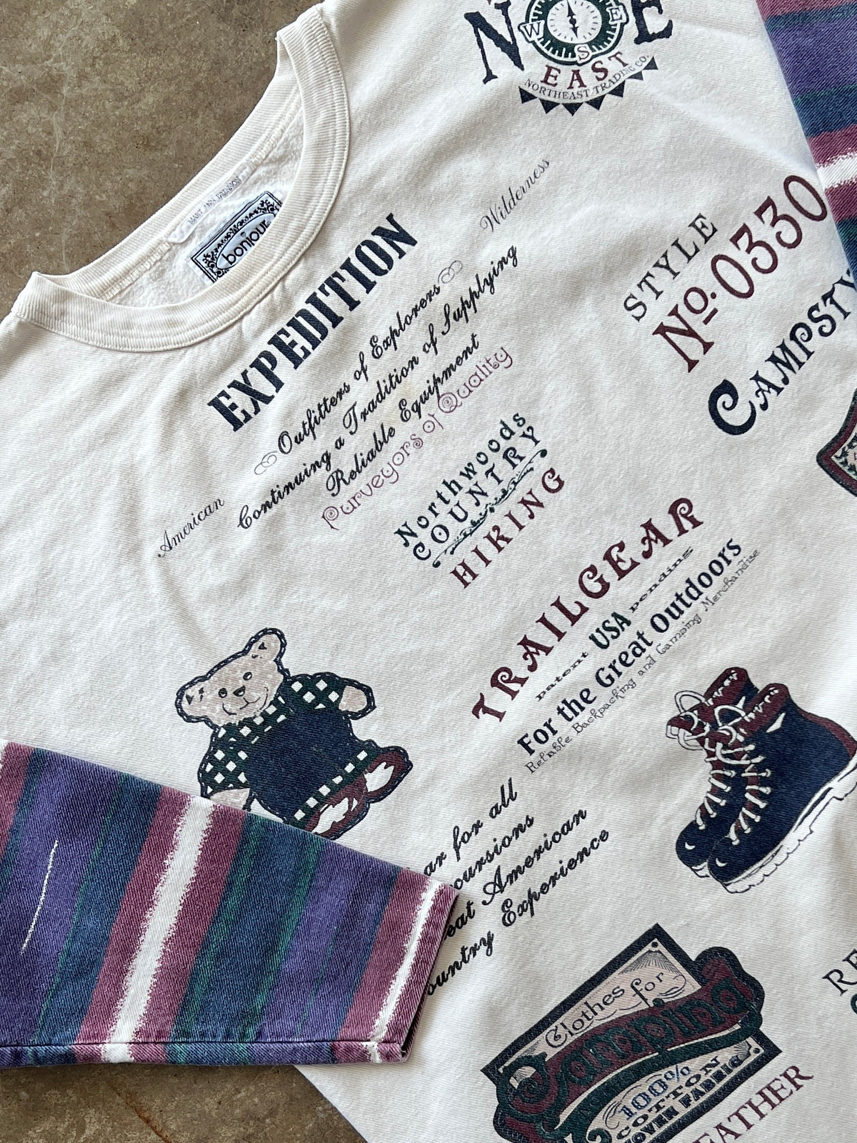 90s Bonjour Mountain Climb Twill Quarter Sleeve Womens