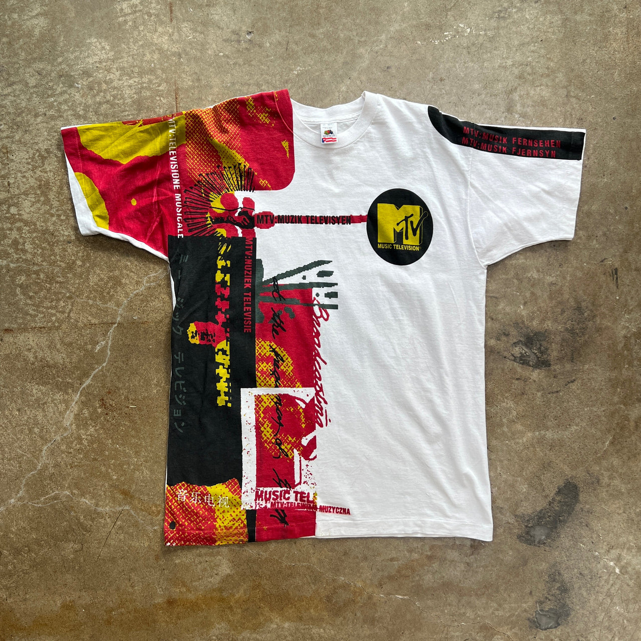 90s MTV AOP Musik Fernsehen Single Stitch Tee