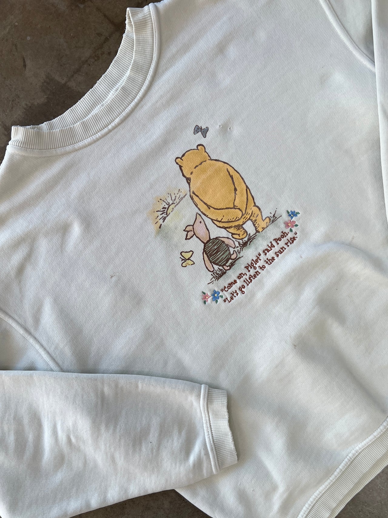 Winnie the Pooh Piglet Listen to the Sunrise Crewneck