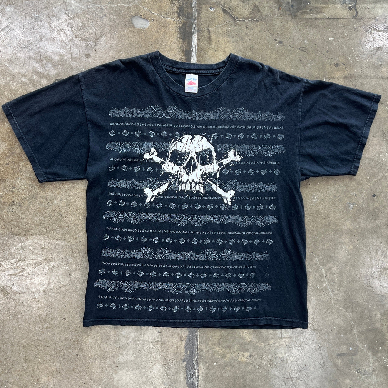 Y2K Crossbones Skull Bandana Print Tee