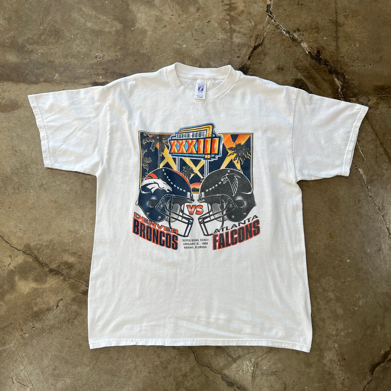 1999 XXXIII Super Bowl Broncos Falcons Tee