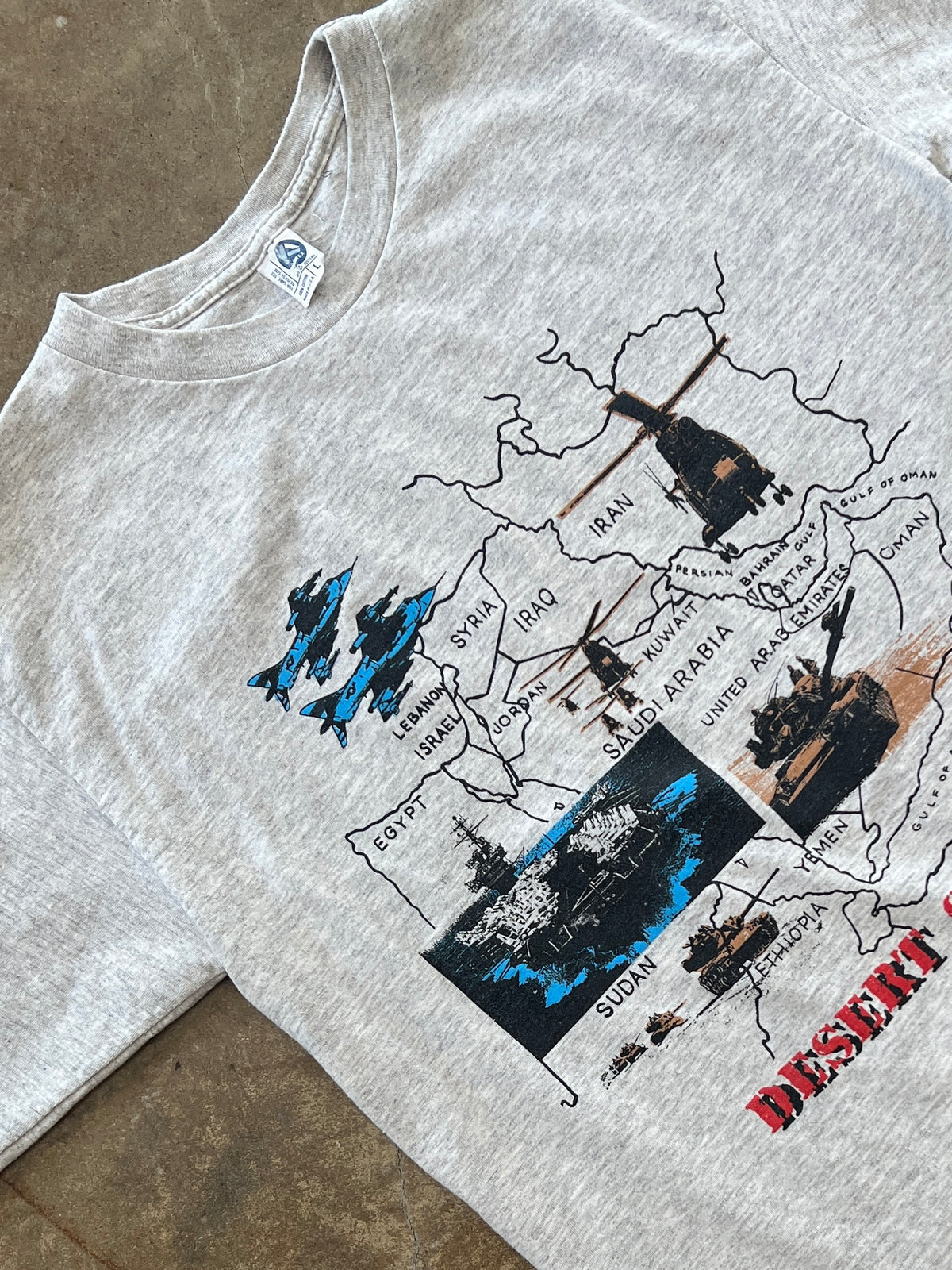 90s Desert Shield Military War Social Tee Single Stitch