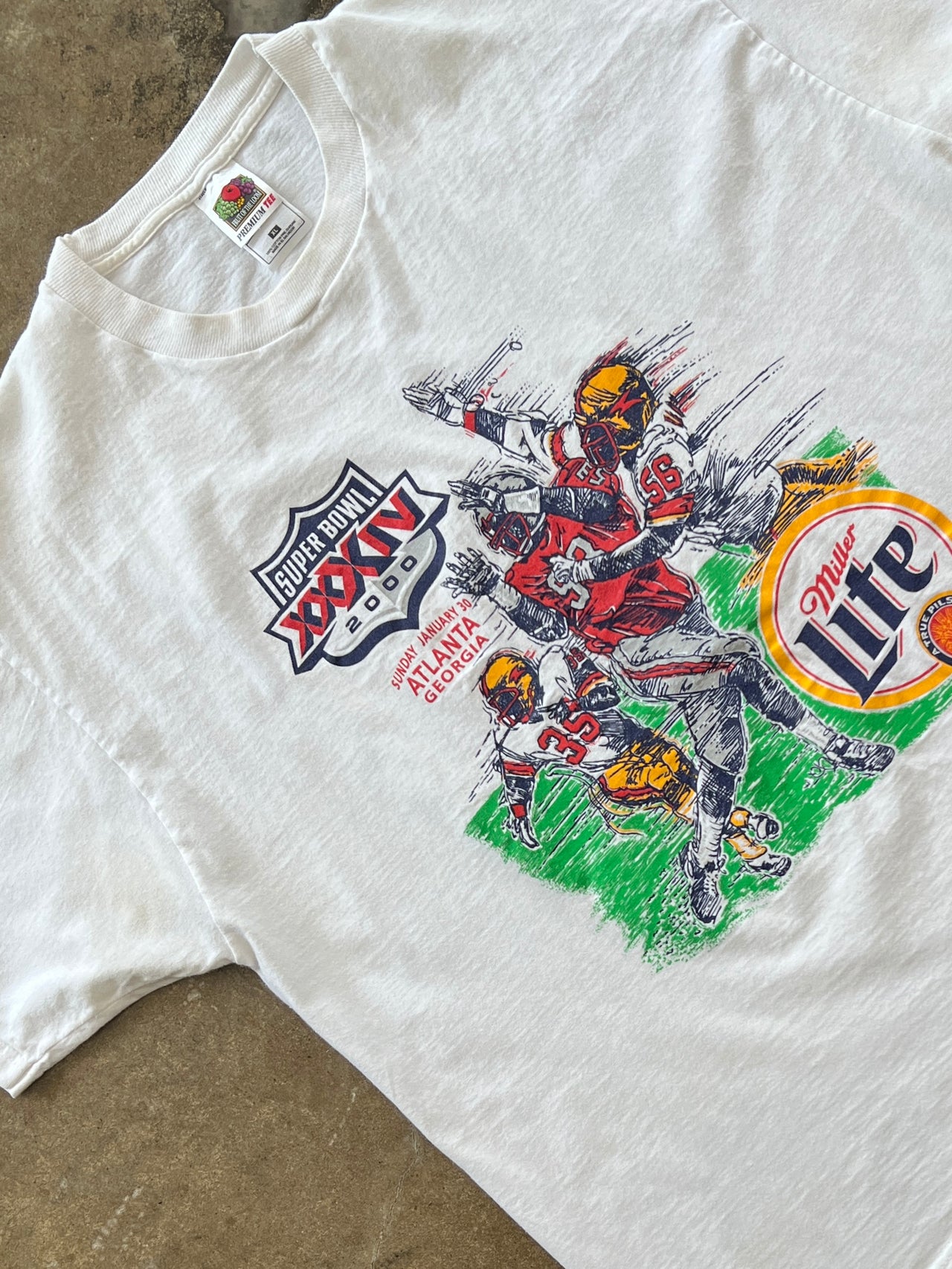 NFL 2000 Super Bowl XXXIV Miller Lite Promo Tee