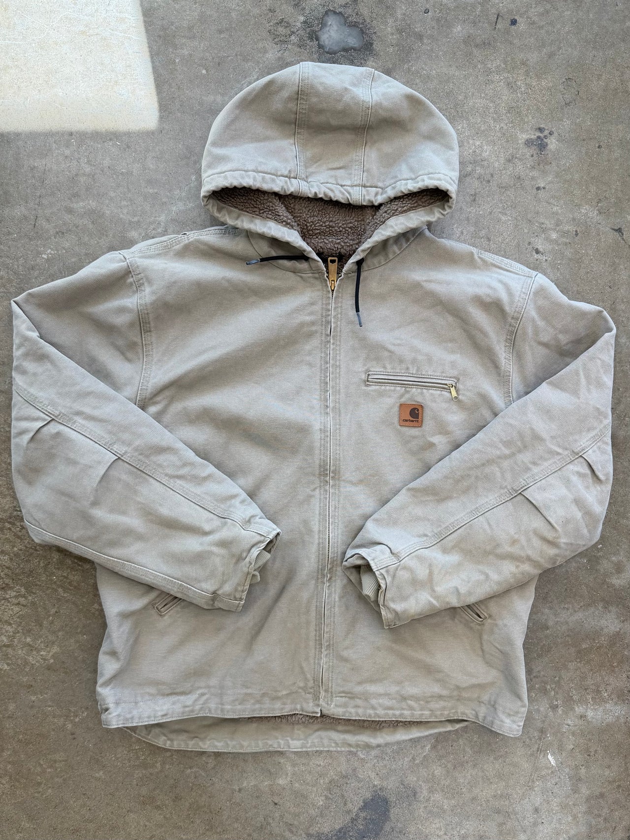 Carhartt Detroit Sherpa Lined Tan Work Jacket