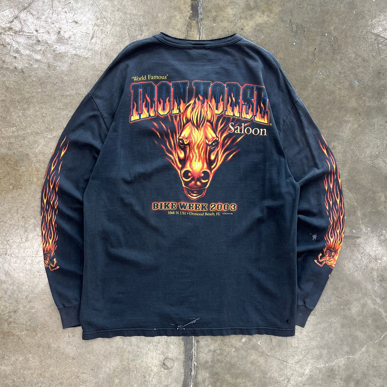 2003 Iron Horse Bike Week Motorcycle Flame Sleeve Murina