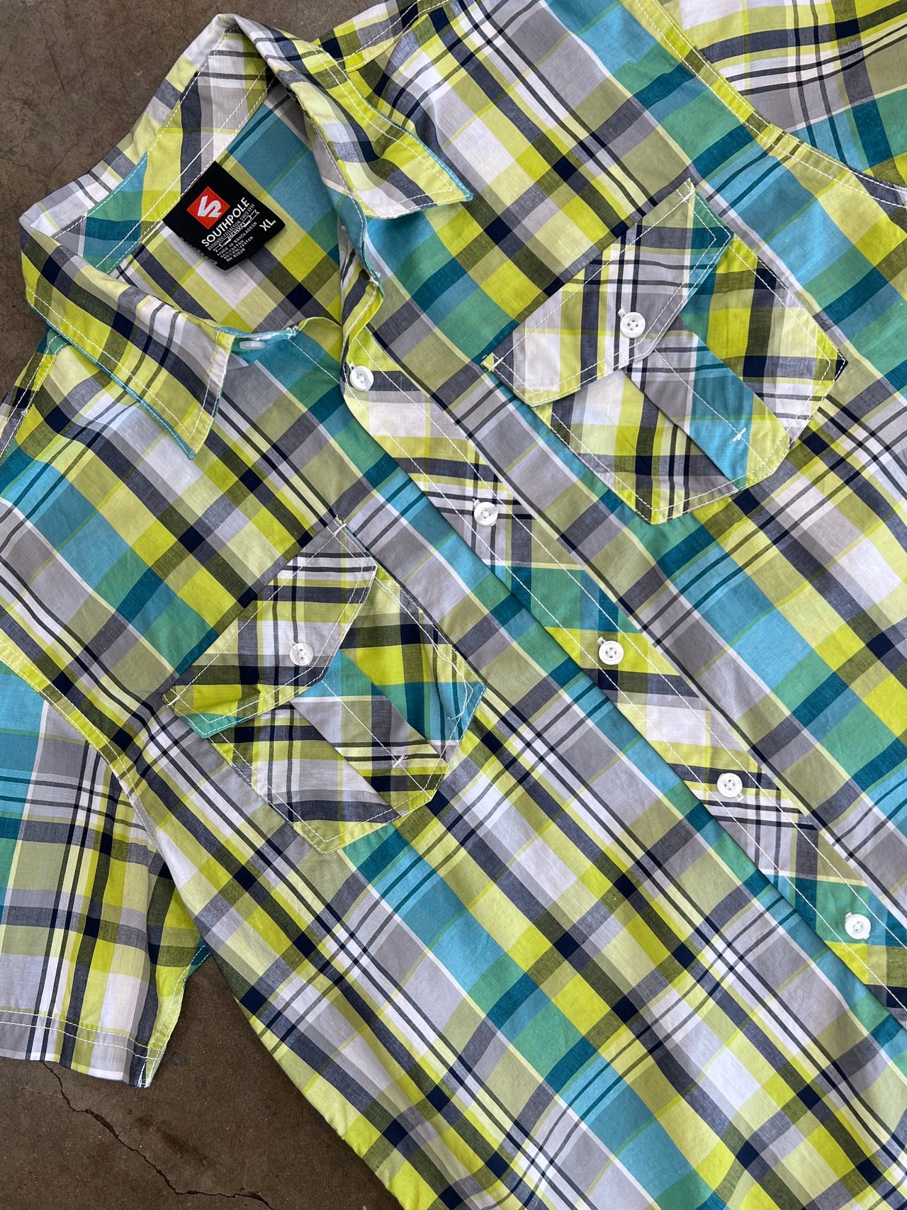 Southpole Double Pocket Plaid ButtonUp
