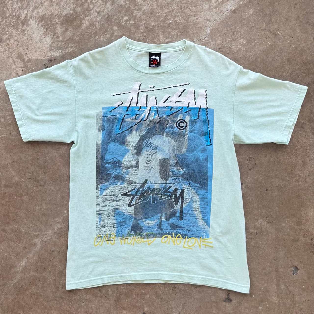 Y2K Stussy One World One Love Thug Walk Streetwear Promo Tee