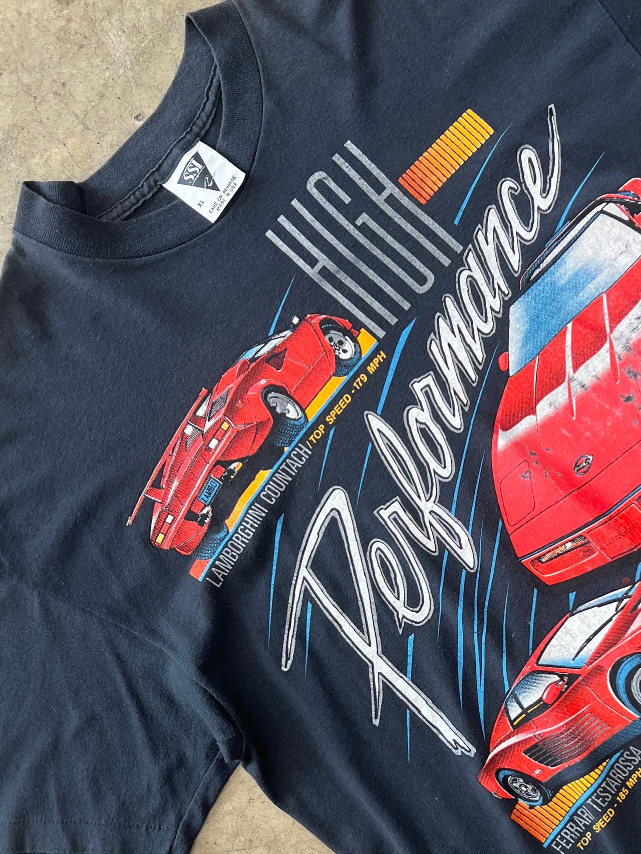 1991 Ferrari Corvette Lamborghini High Performance Single Stitch Tee