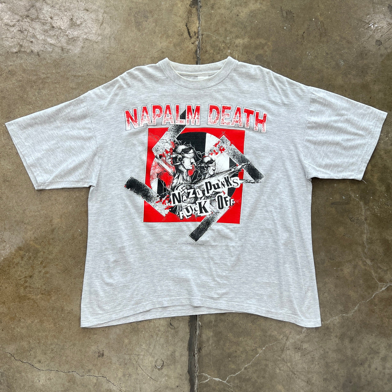 1993 Napalm Death Nazi Punks Band Tee