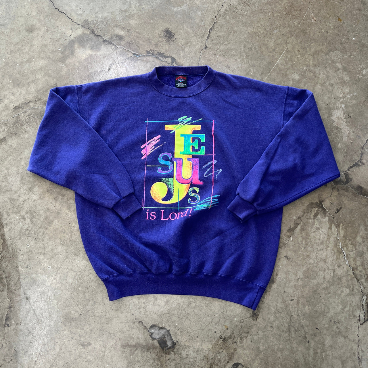 Jesus is Lord Neon Religious Crewneck