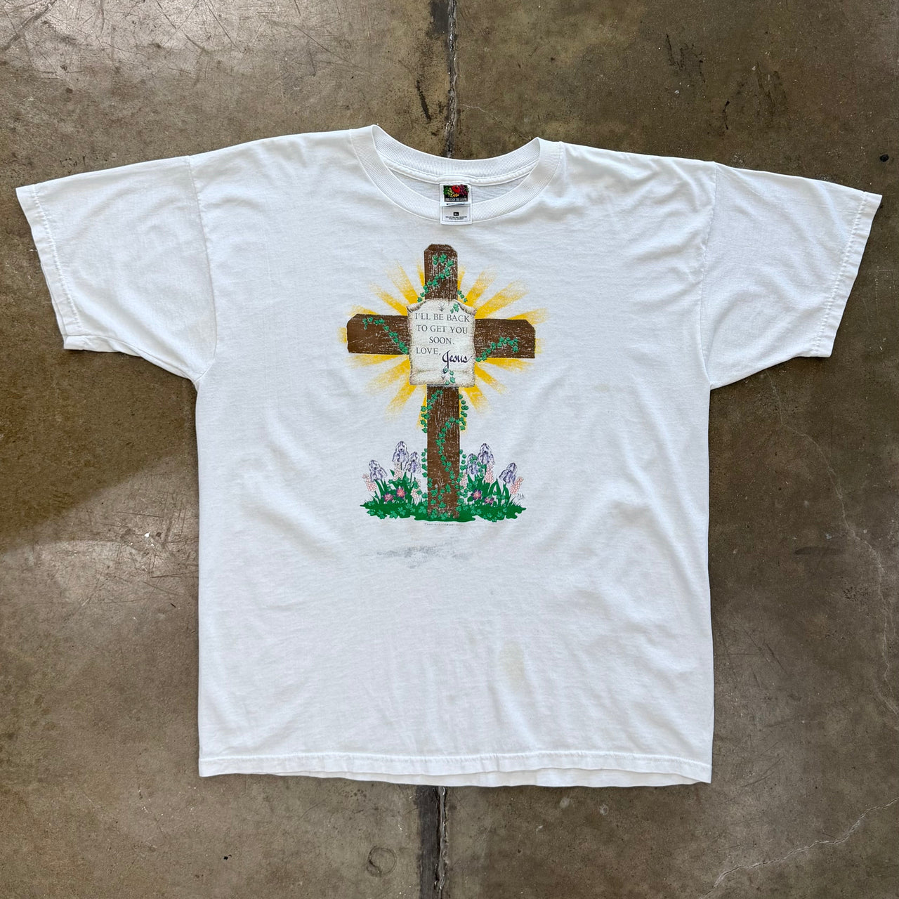 I'll Be Back Cross Floral Death Jesus Religious Tee