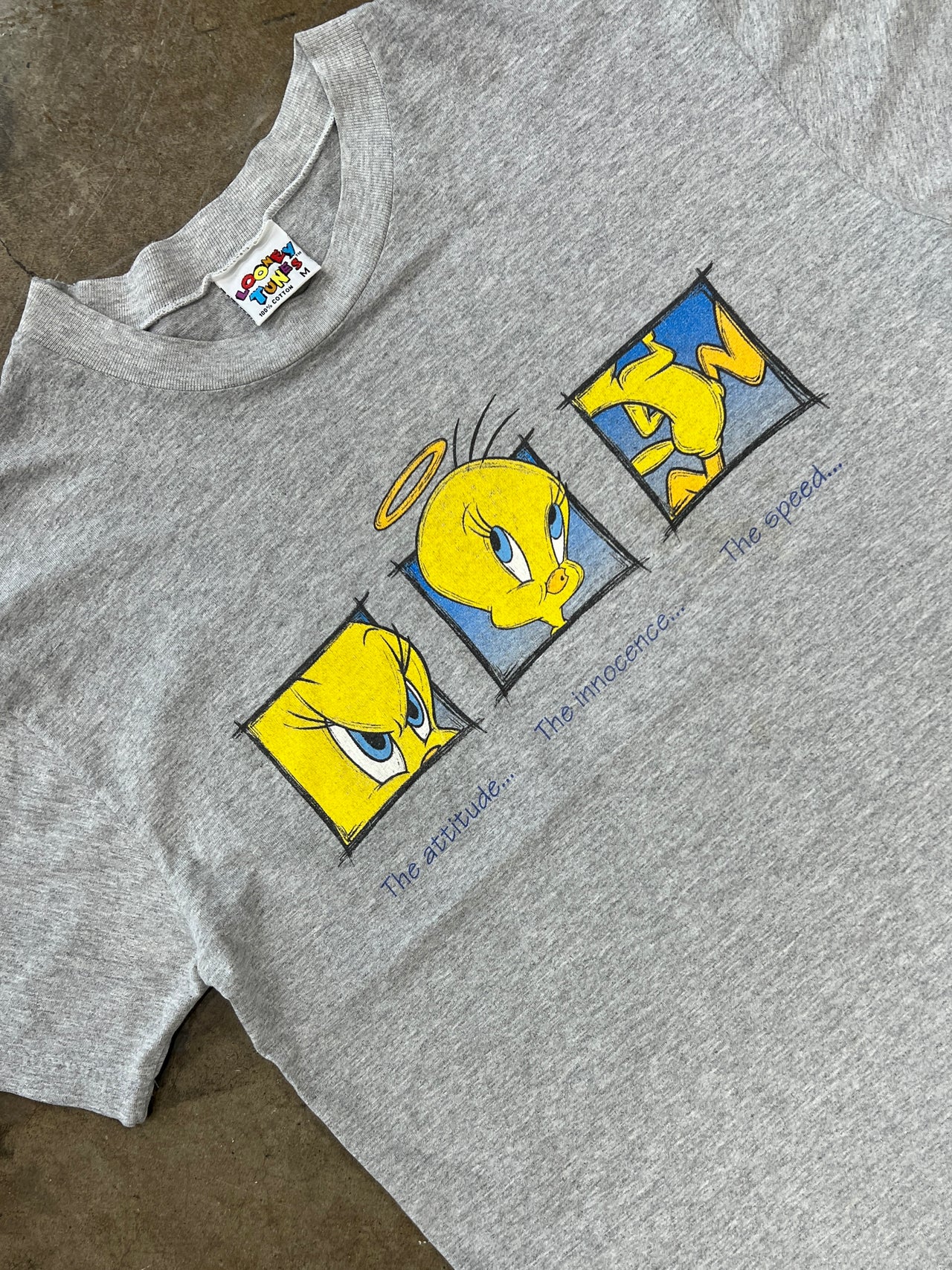 1997 Looney Tunes Tweety Bird Attitude Innocence Speed Tee