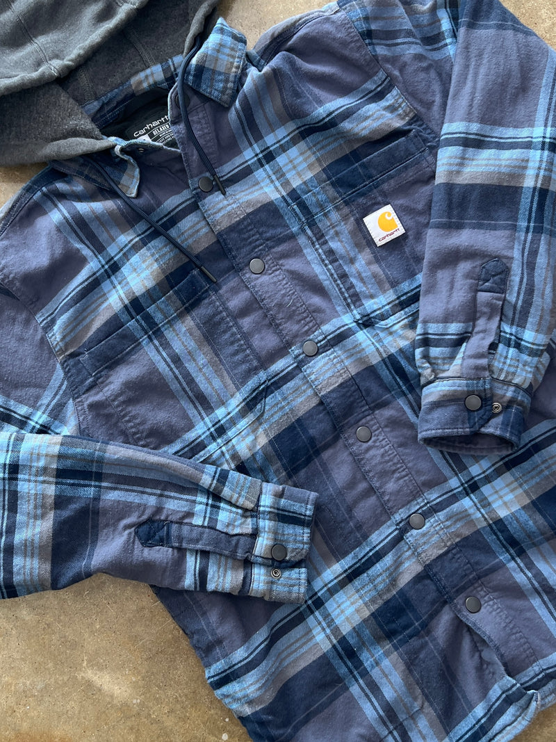 Carhartt Blue Tonal Plaid Hoodie