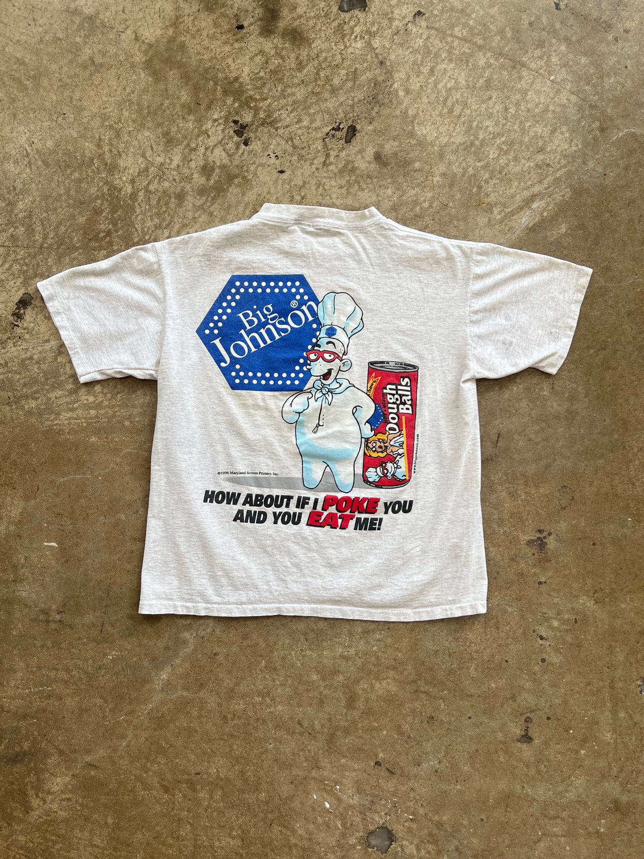 1996 Big Johnson Dough Ball Motorcycle Single Stitch Tee