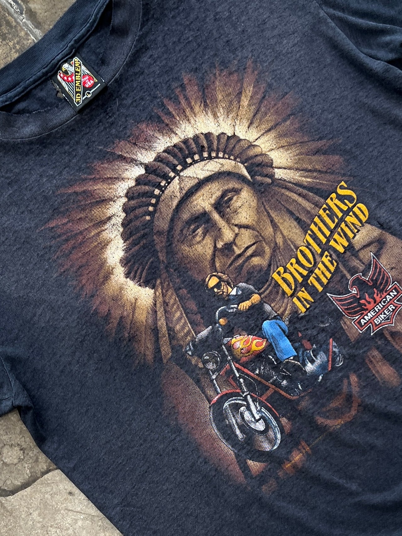 3D Emblem Brothers in the Wind Native Motorcycle Tee