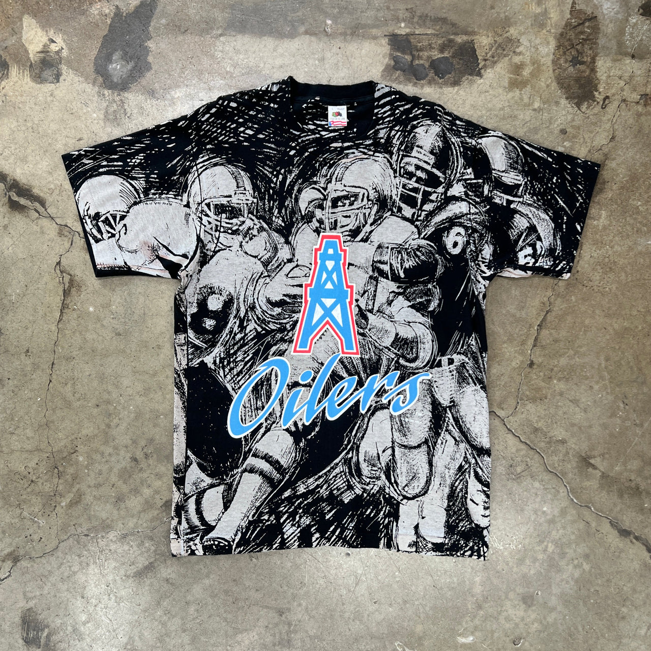 AOP 90s Houston Oilers Football Tee