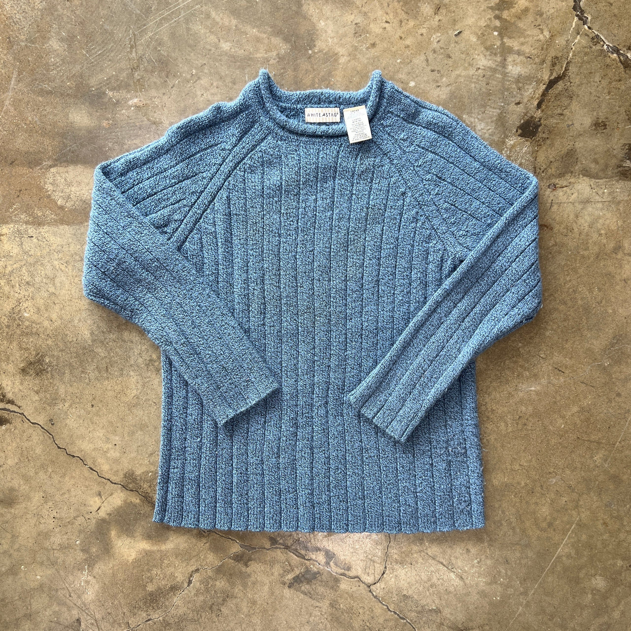 White Stag Knit Blue Woven W Sweater