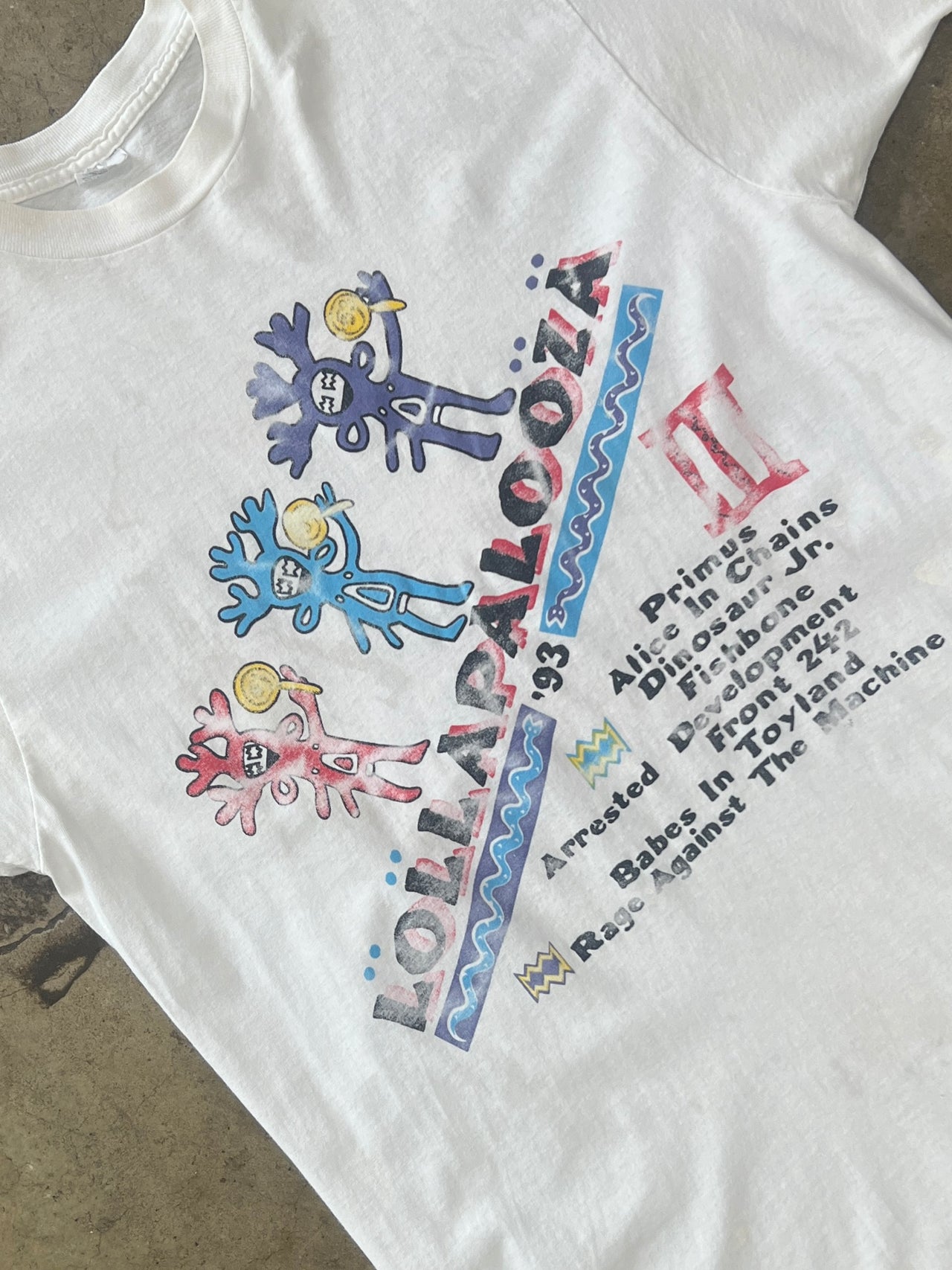 1993 Lollapalooza Alice in Chains Primus Faded Tee