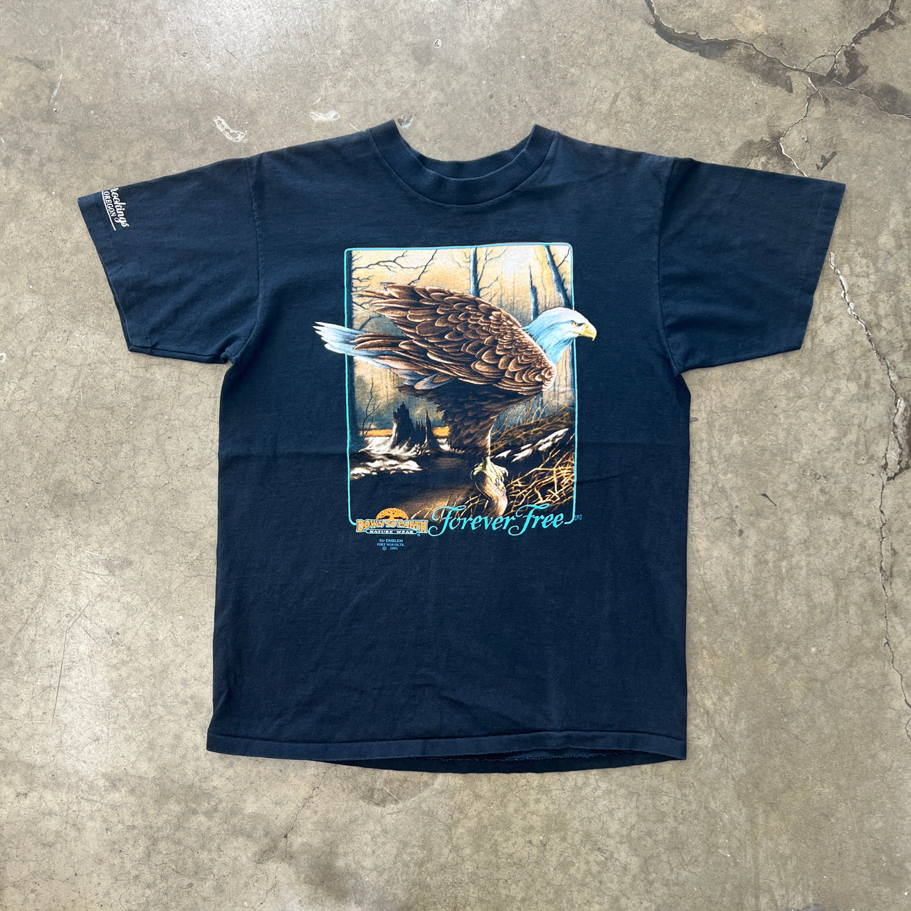 1991 3D Emblem Forever Free Eagle Nature Tee
