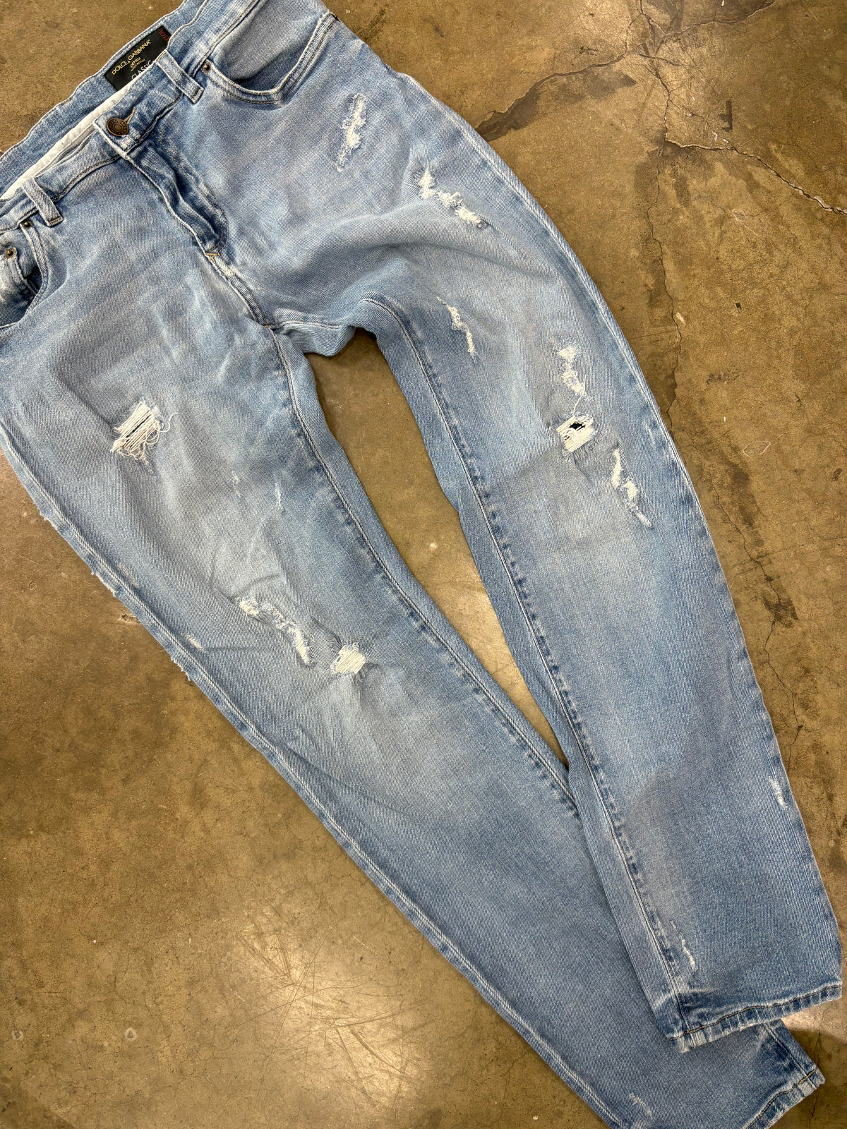 Dolce & Gabbana Classic Distressed Stretch Denim