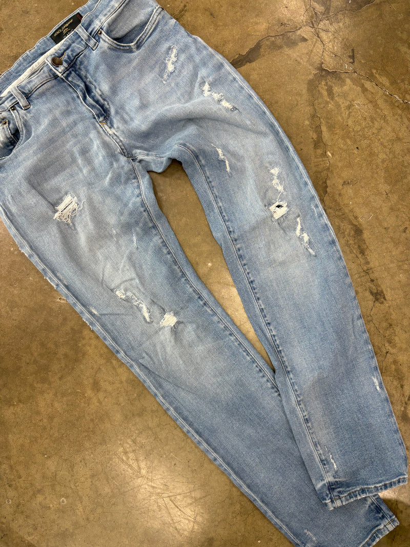 Dolce & Gabbana Classic Distressed Stretch Denim