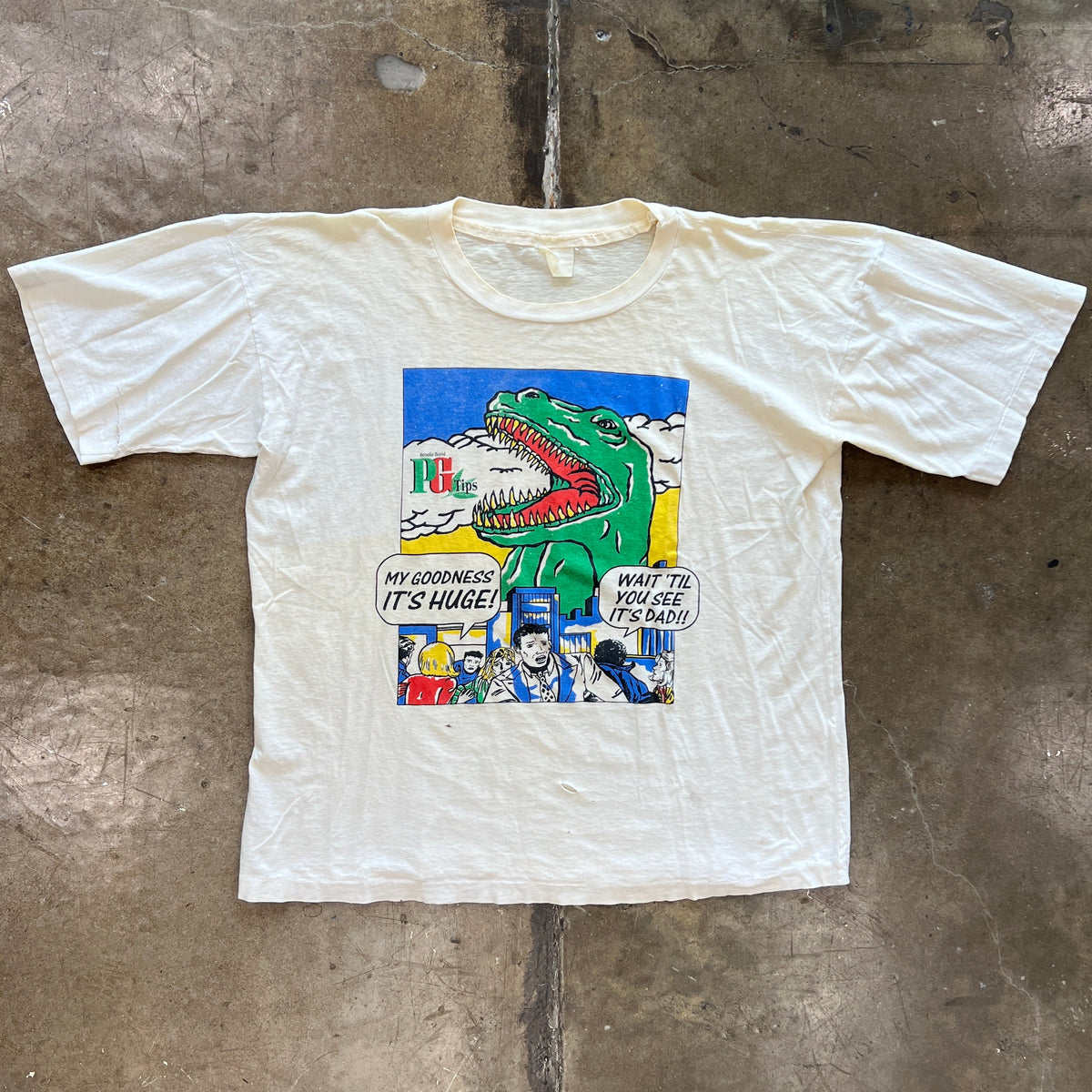 PG Tips Tea Promo Dinosaur It's Huge Tee