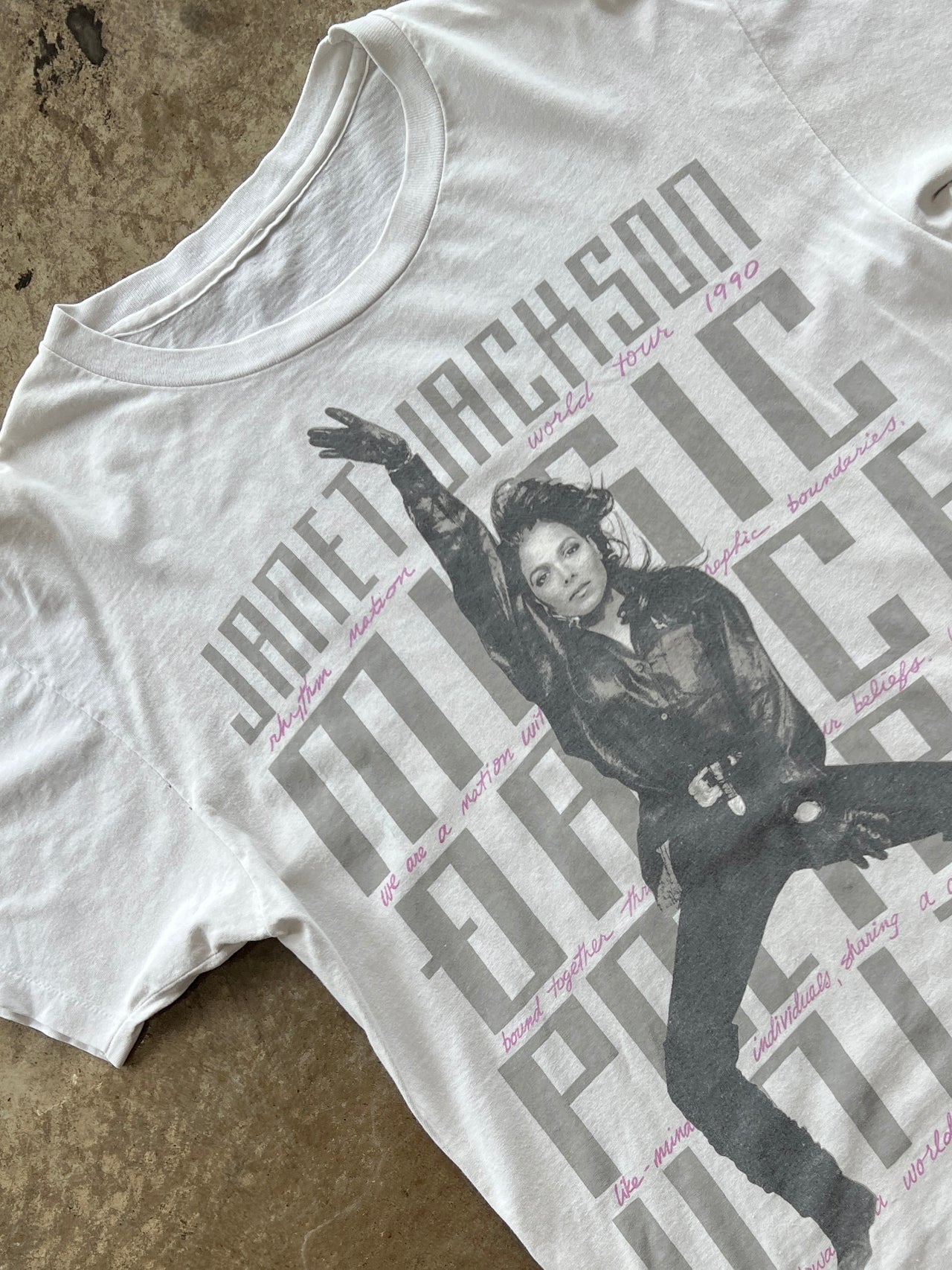 1990 Janet Jackson Rhythm Nation World Tour Single Stitch Tee