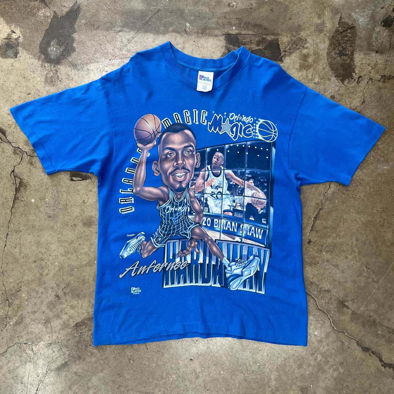 90s Orlando Magic Anfernee Hardaway Big Head Caricature Tee