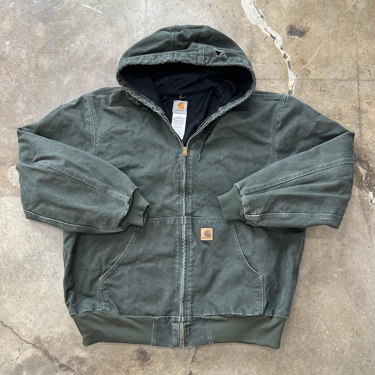 Carhartt Lined Hooded Zip Up Mesh Lined Jacket