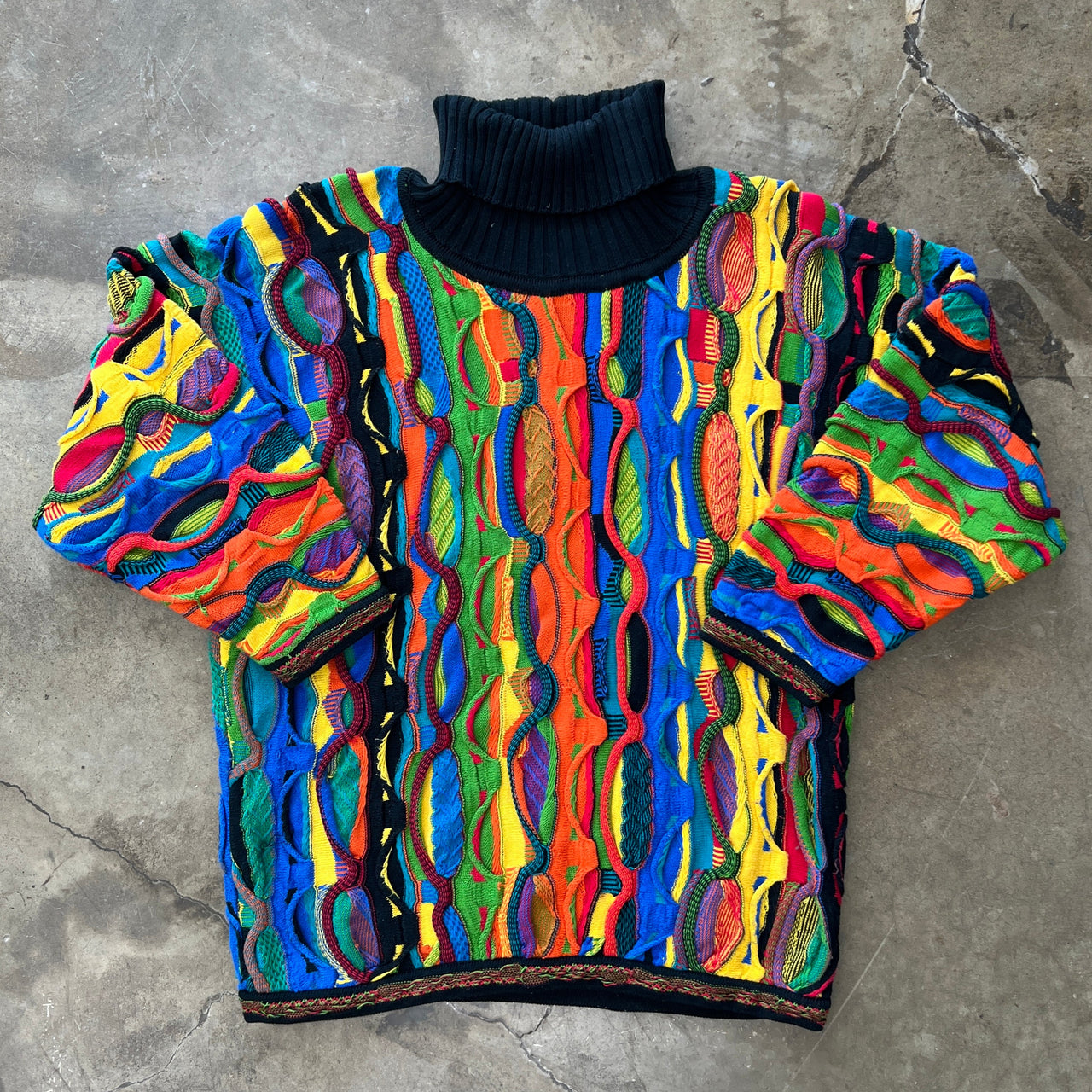 90s Coogi Knit Cable Turtleneck Sweater