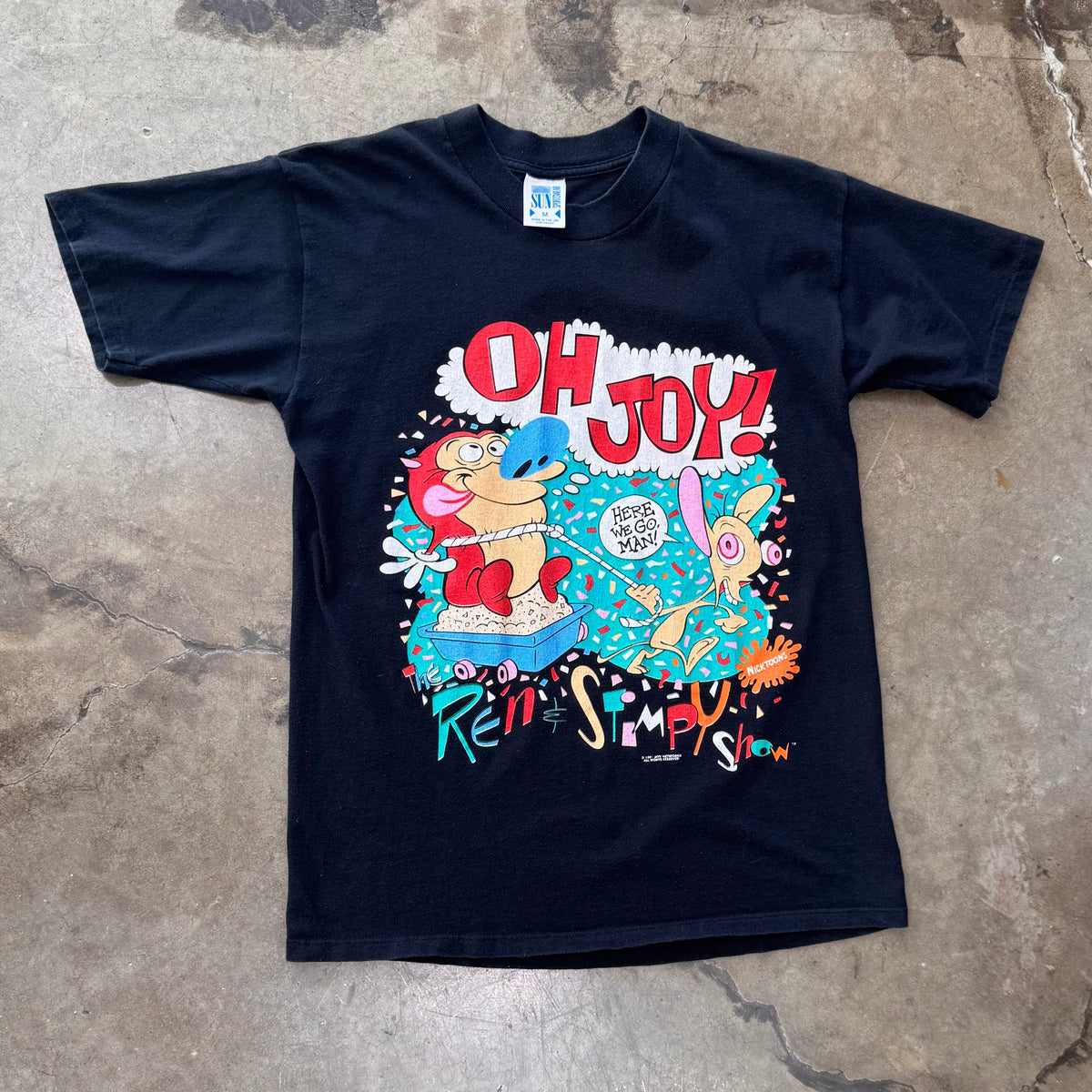1991 Ren & Stimpy Nickelodeon Nicktoons Cartoon Tee Single Stitch