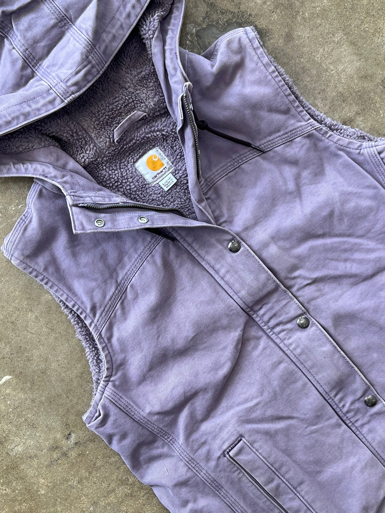 90s Carhartt Hooded Sherpa Vest