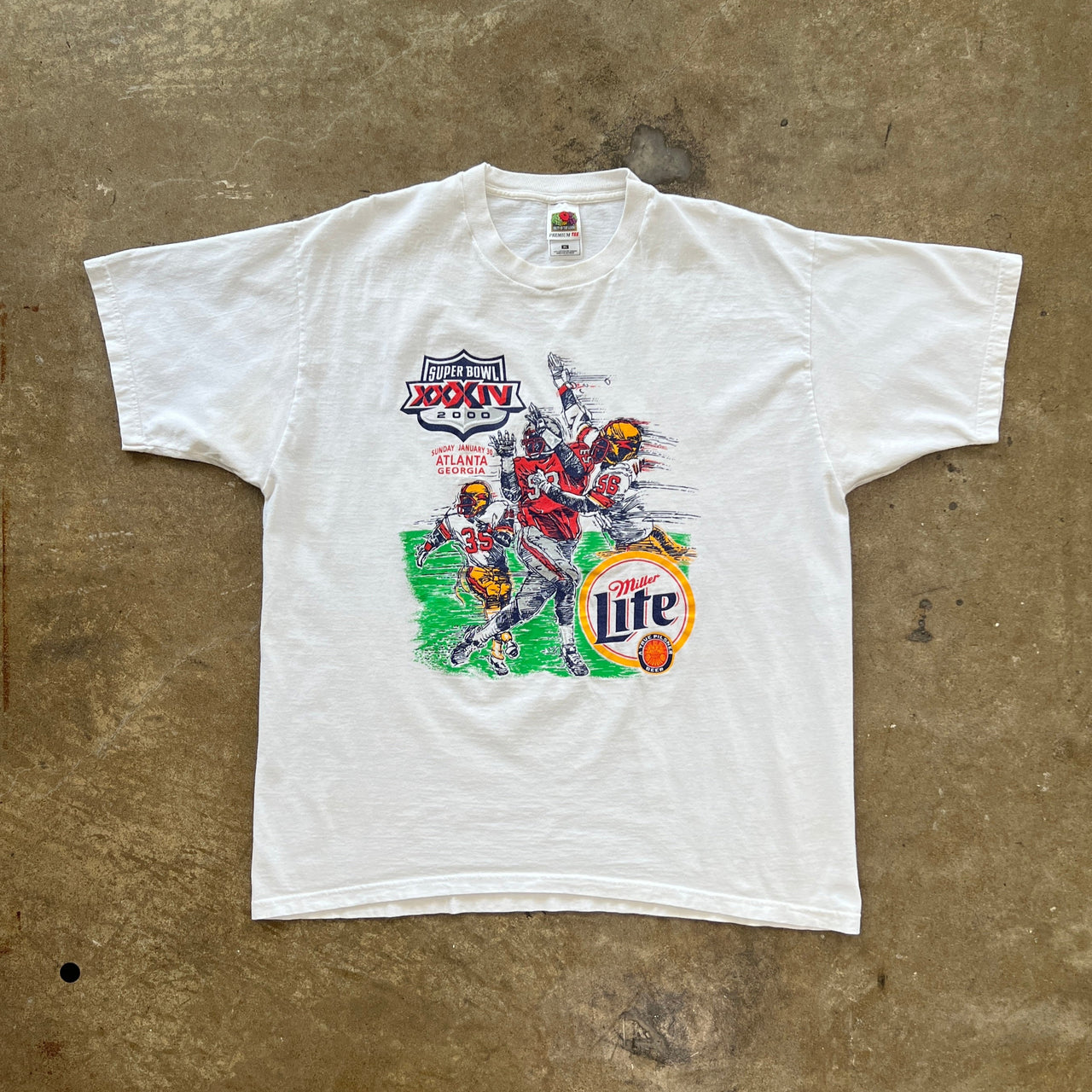 NFL 2000 Super Bowl XXXIV Miller Lite Promo Tee