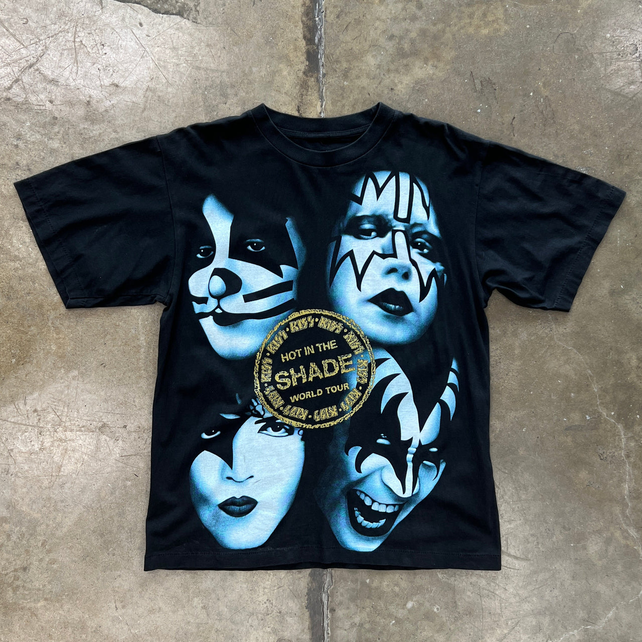1990 Kiss Hot in the Shade World Tour Members Band Tee