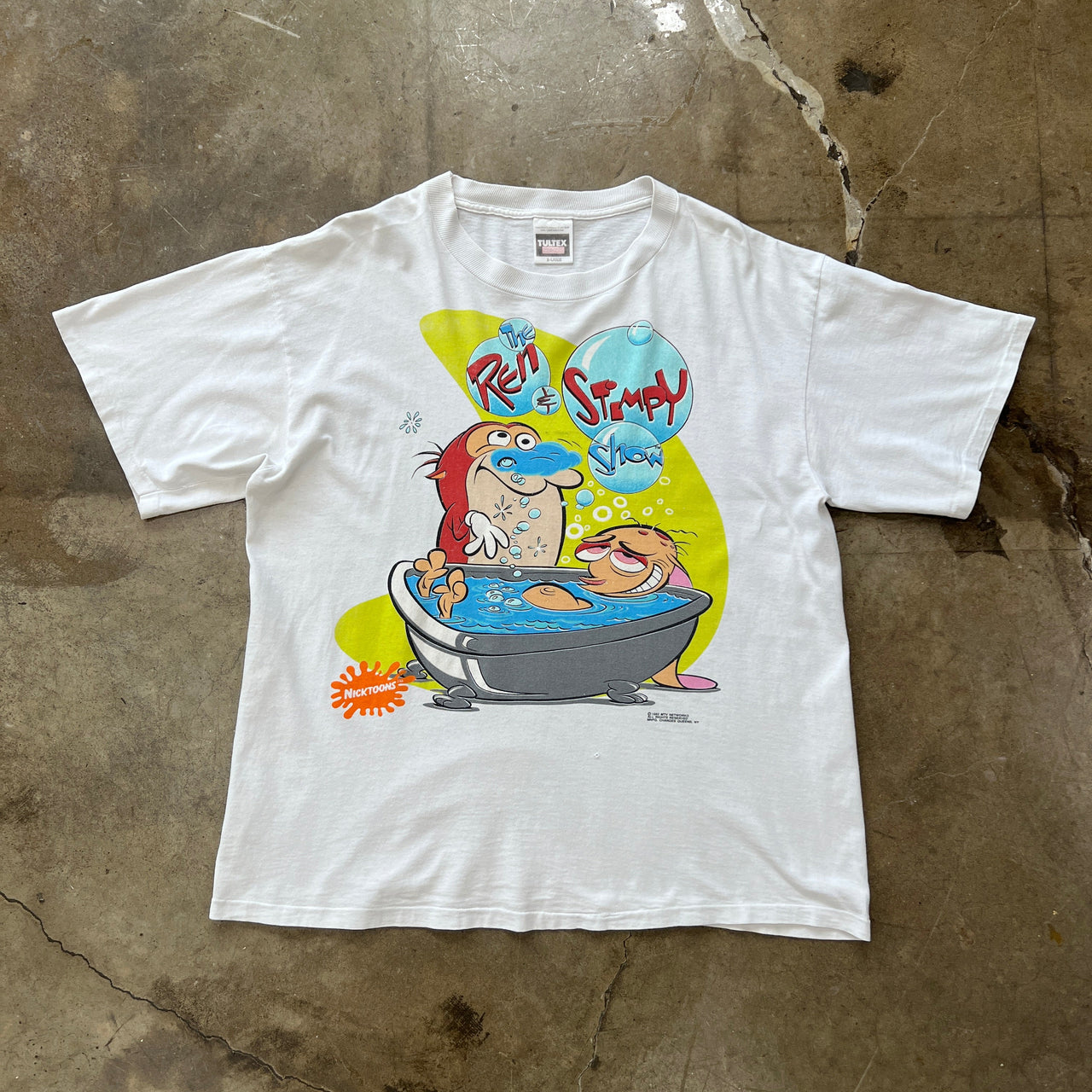 1992 The Ren and Stimpy Bathtub Single Stitch Tee