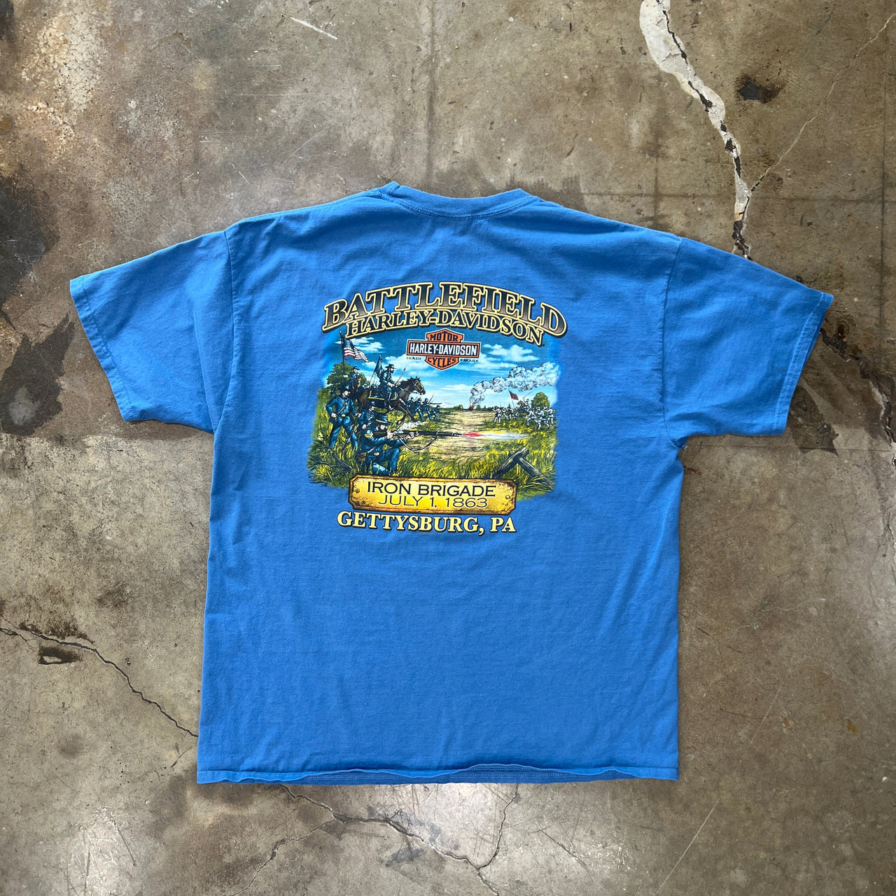 Harley Davidson Battlefield of Gettysburg Civil War Motorcycle Tee