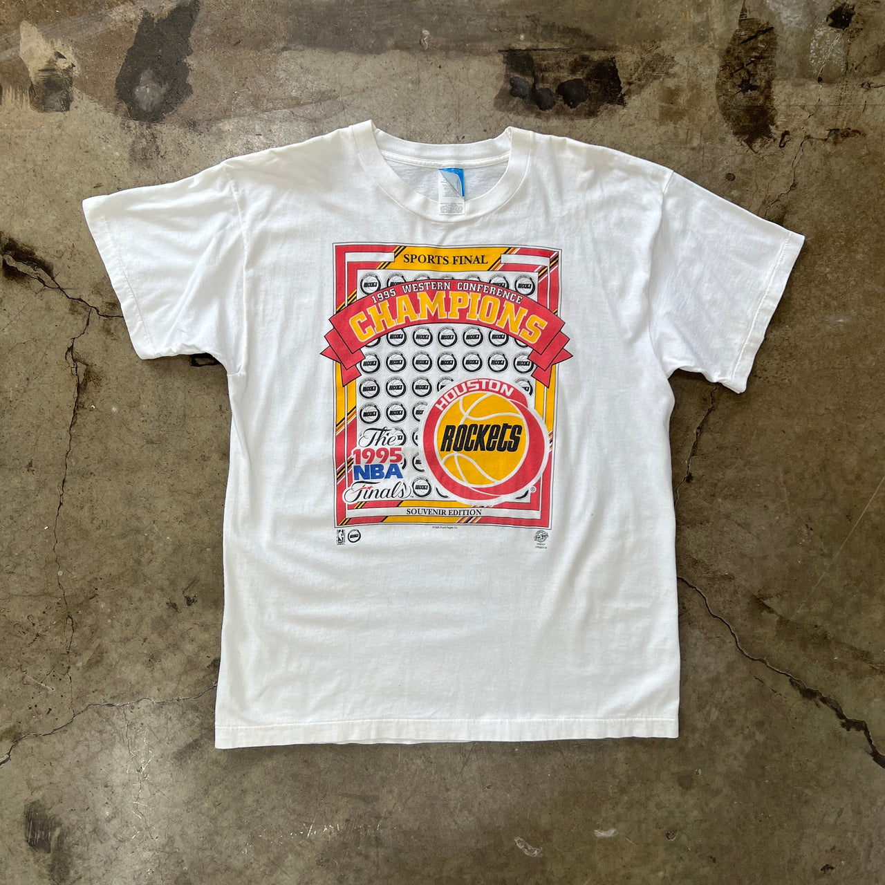 1995 NBA Finals Rockets Champions Single Stitch Tee