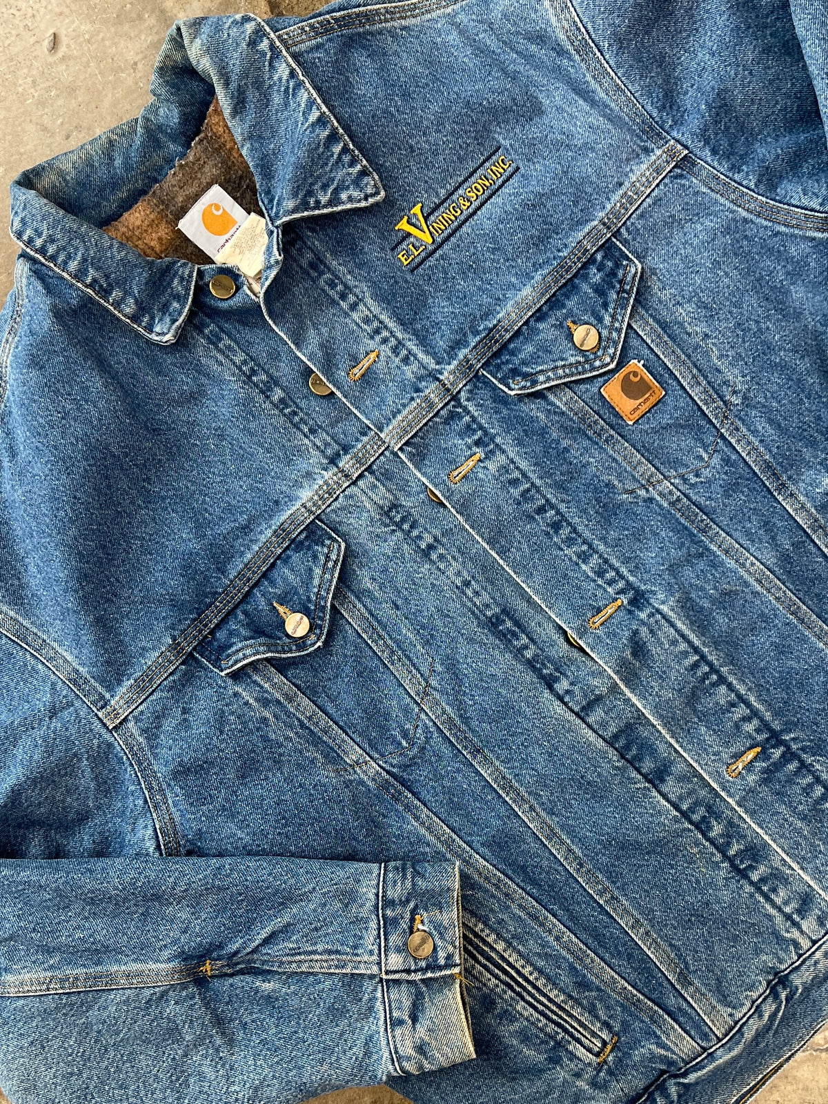 Vintage Carhartt Fleece Lined Denim Jacket