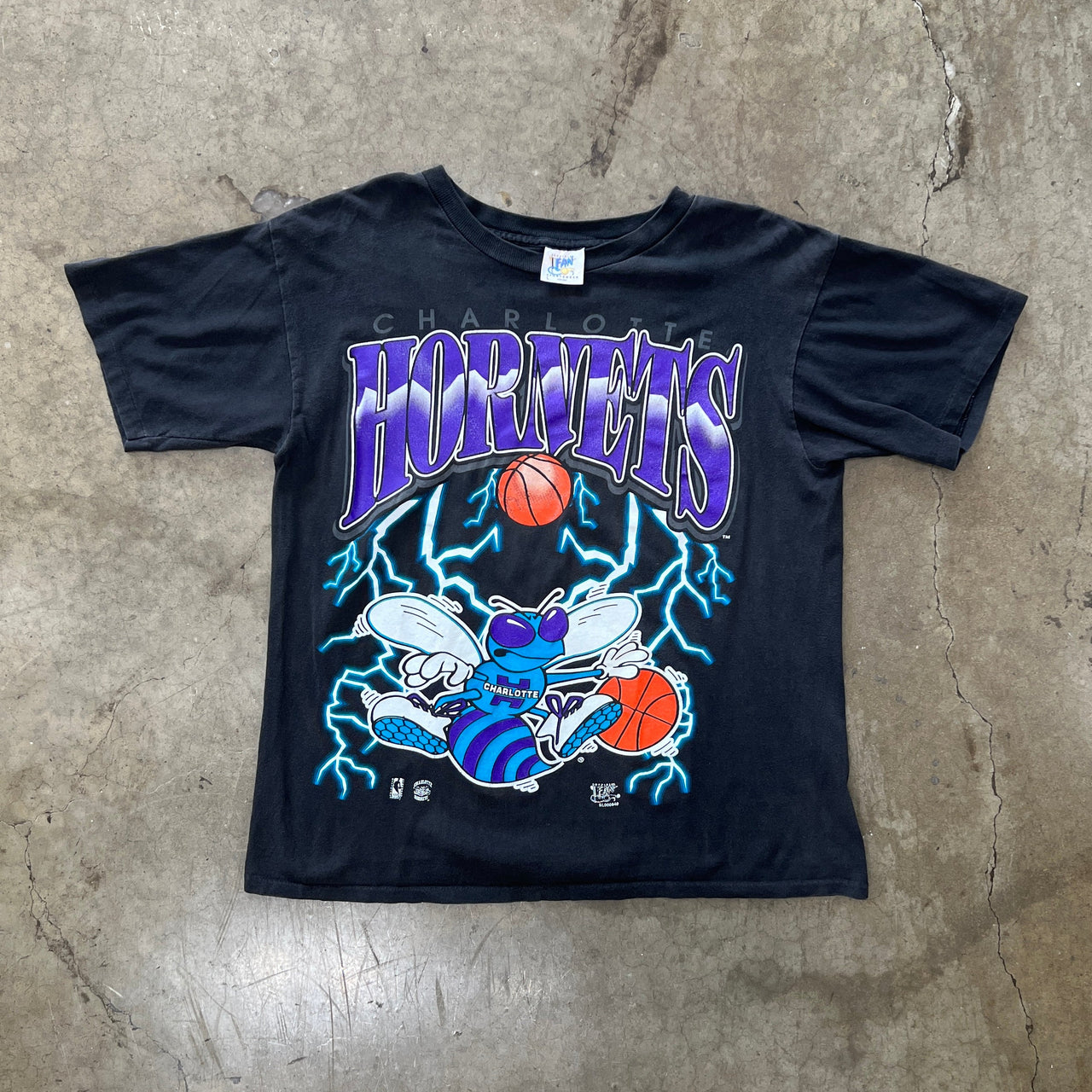 90s NBA Charlotte Hornets Lightning Single Stitch Tee