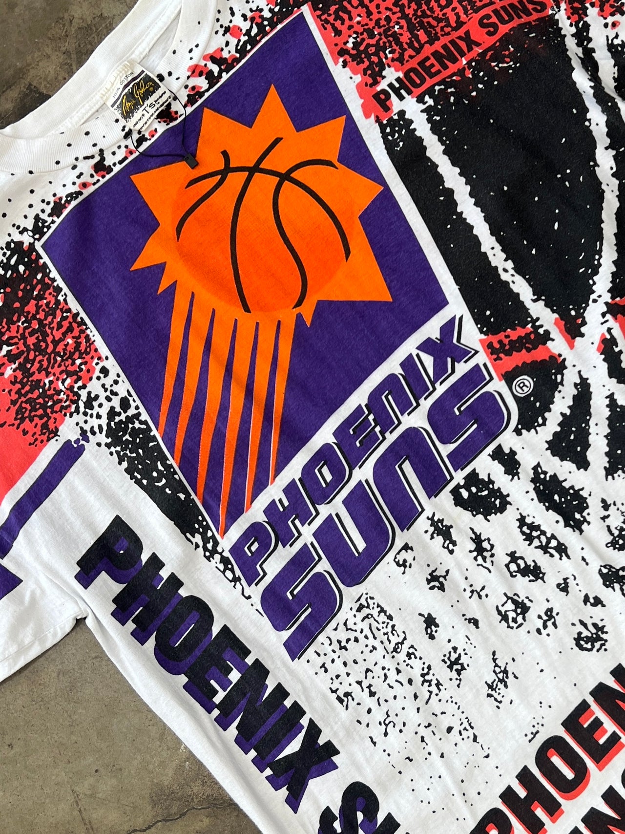 90s AOP Magic Johnson Phoenix Suns Net Basketball Tee