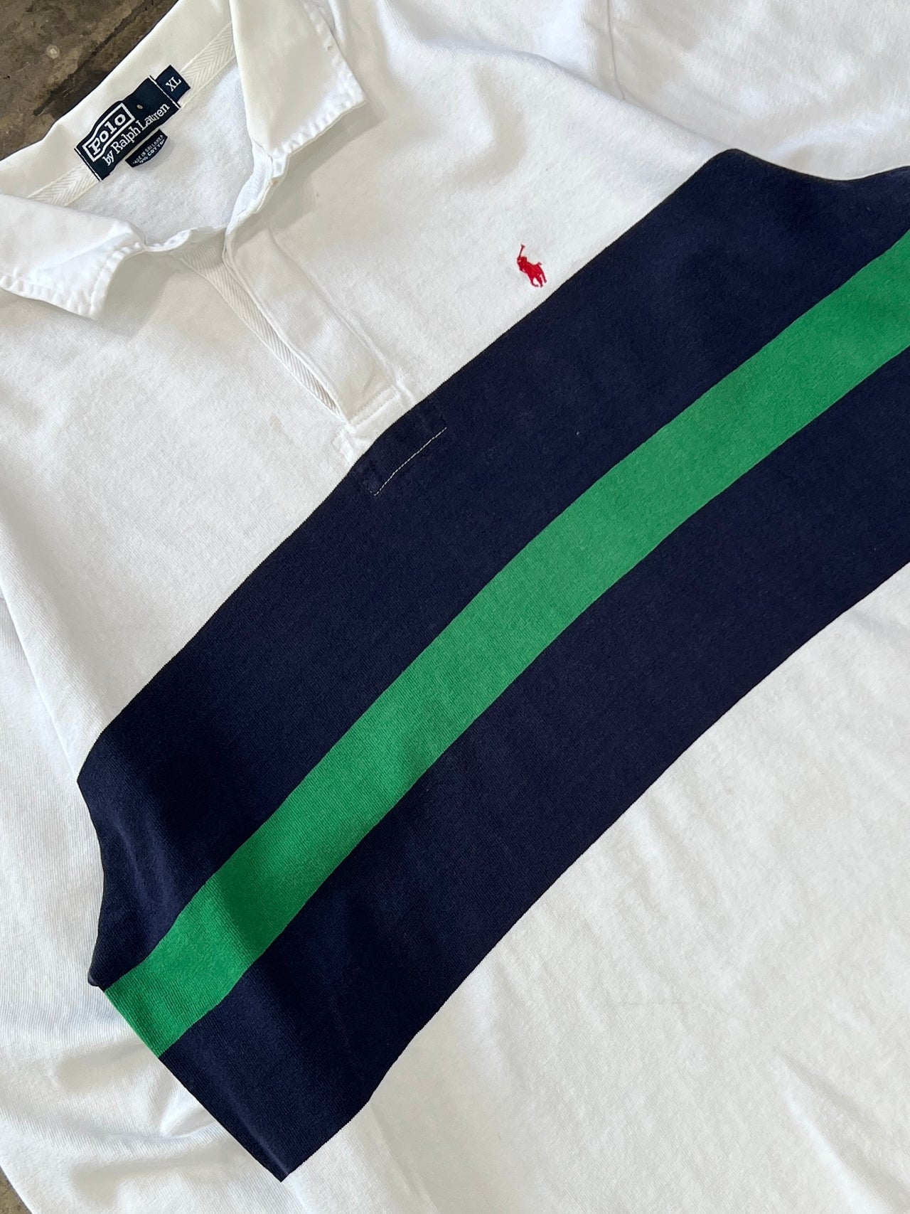 Ralph Lauren Polo Blue Green Y2K LS Polo