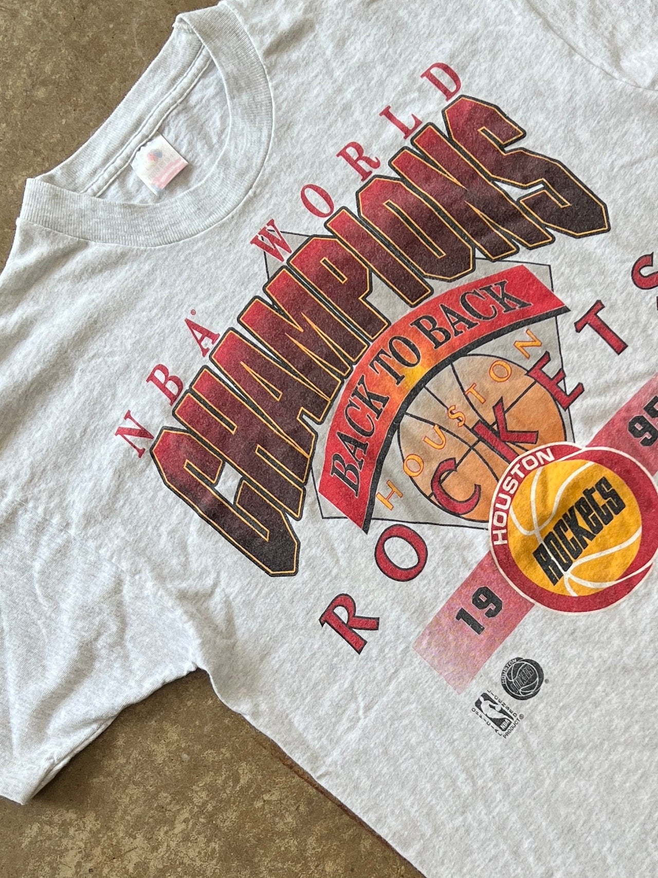 1995 Houston Rockets NBA World Champions Single Stitch Tee