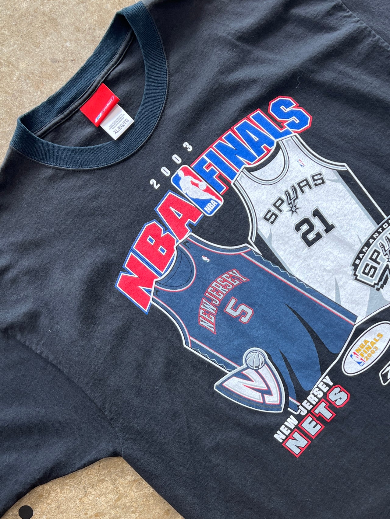 2003 NBA Finals Jersey Nets San Antonio Spurs Reebok Tee