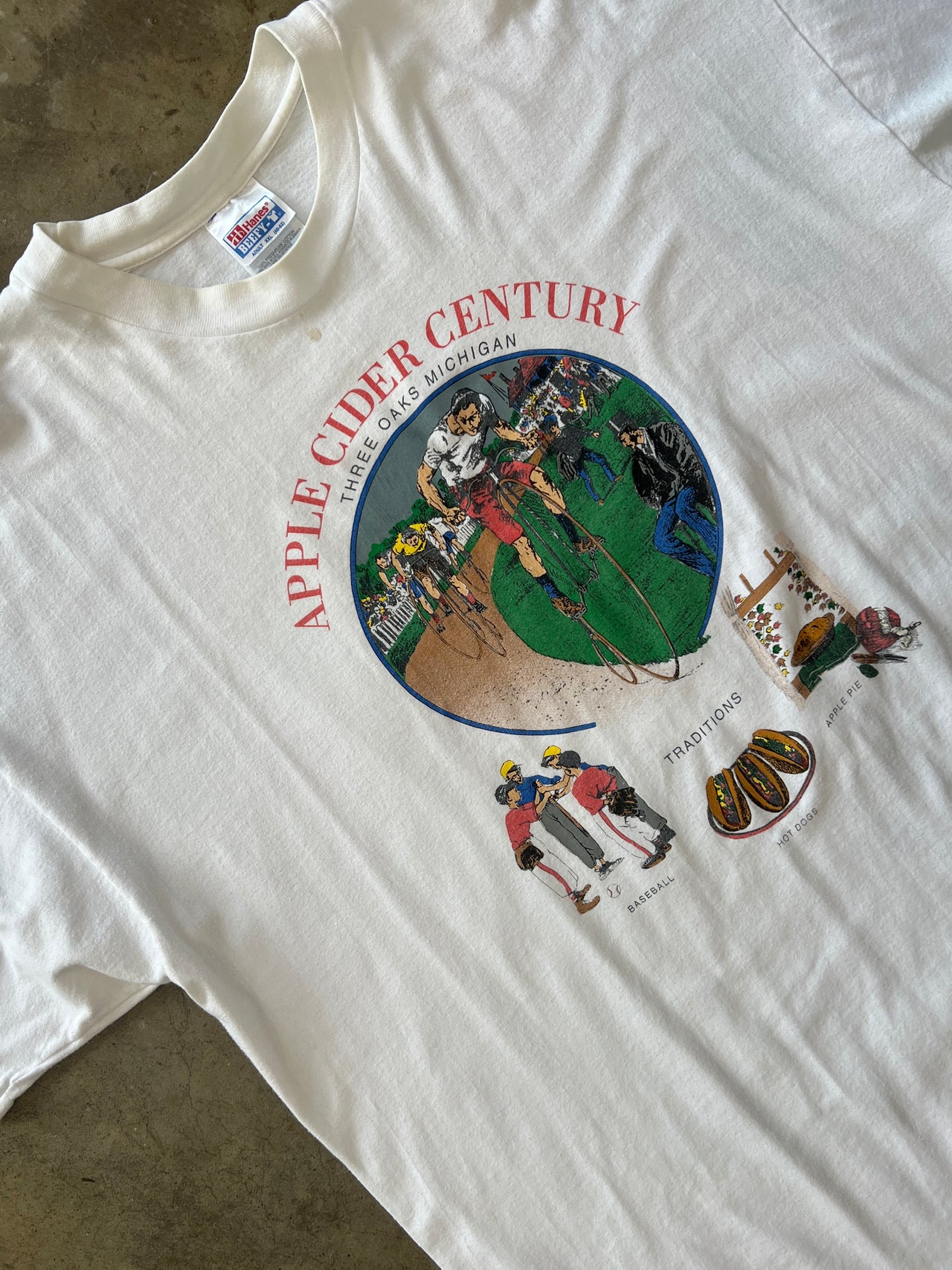 1999 Apple Cider Century Cycling Baseball Sports Tee