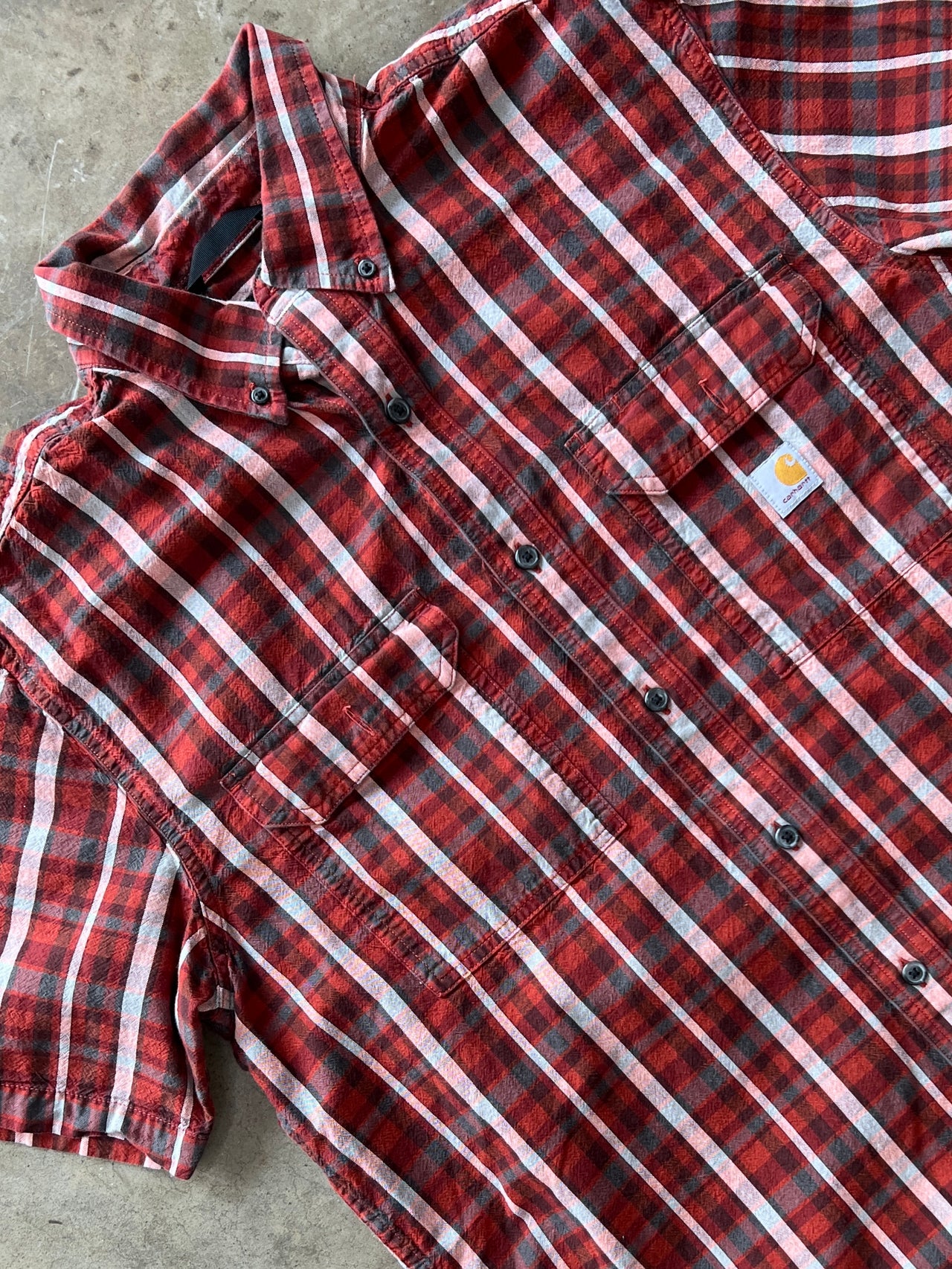 Carhartt Loose Fit Plaid Double Pocket Button Up