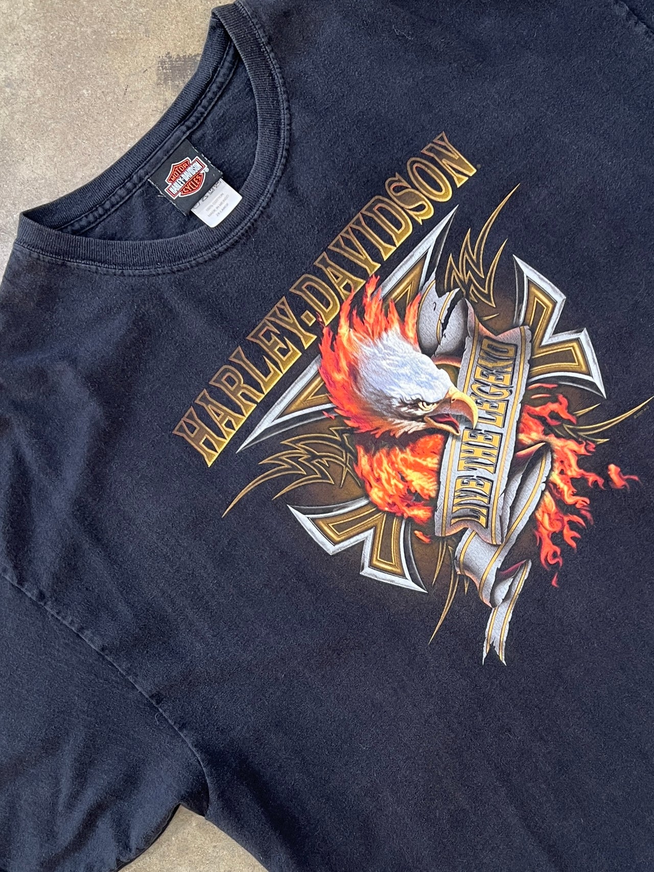 Harley Davidson Eagle Flame Live the Legend Wisconsin Tee