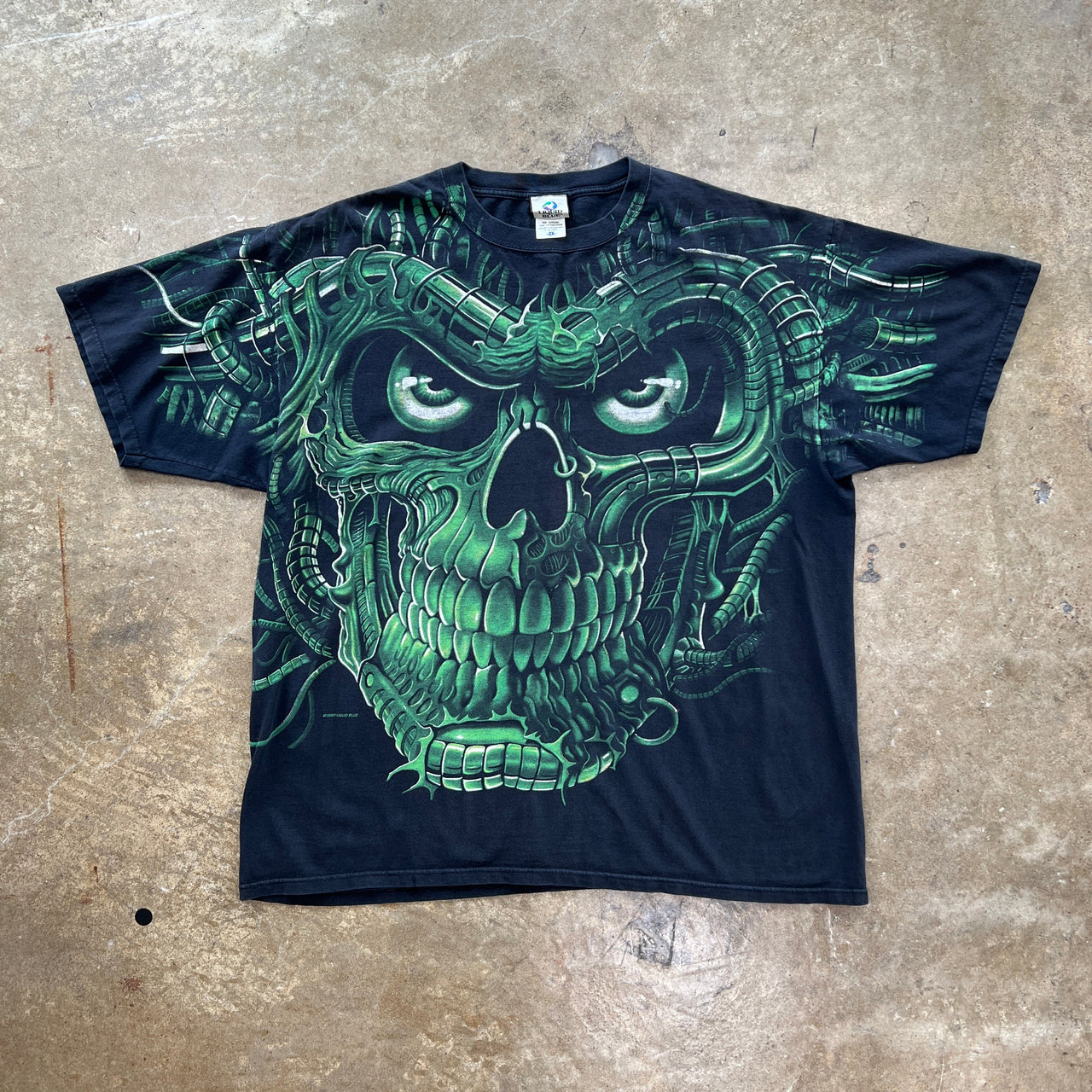 1998 Liquid Blue Terminator Skull AOP Tee