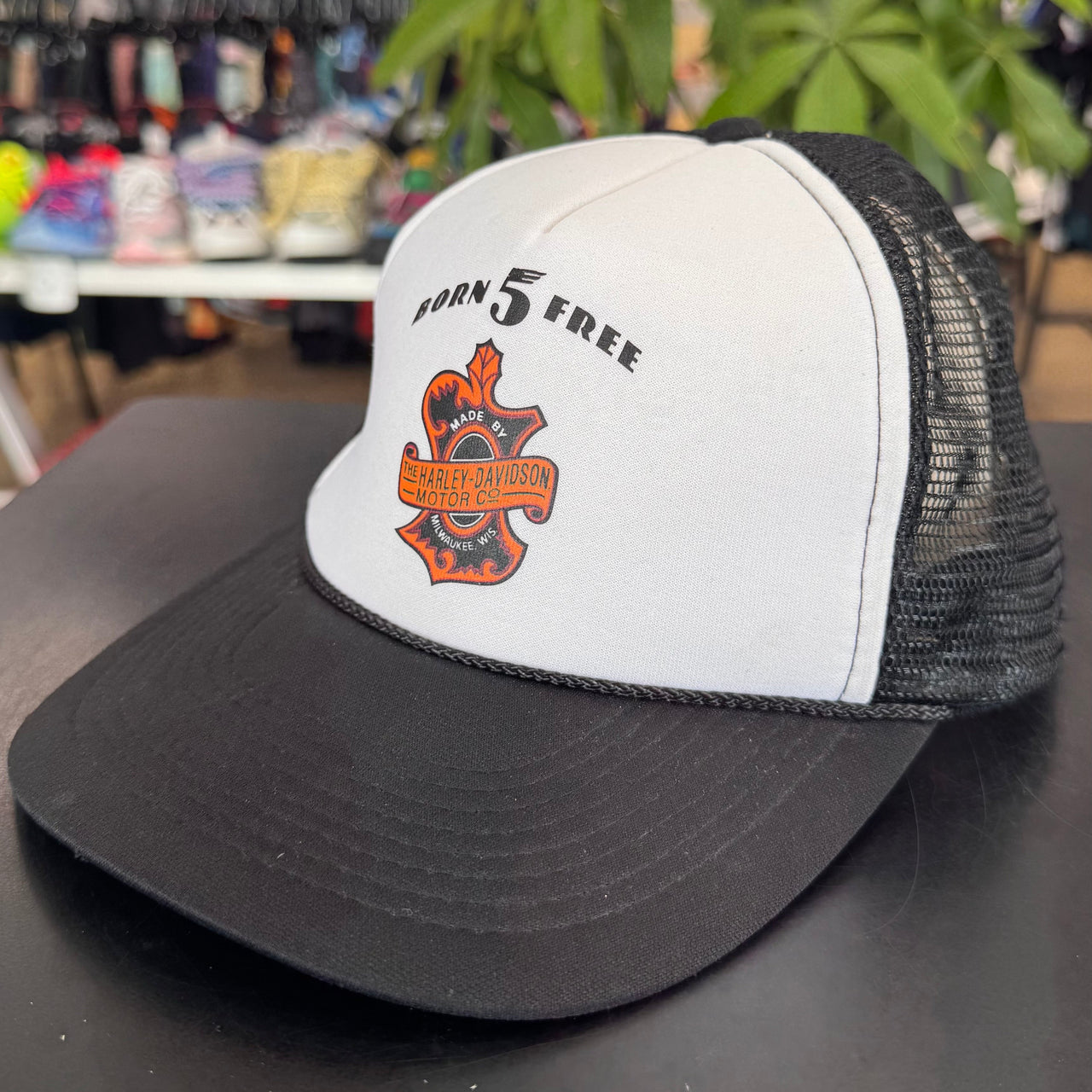 80s Harley Davidson Born Free Trucker Hat