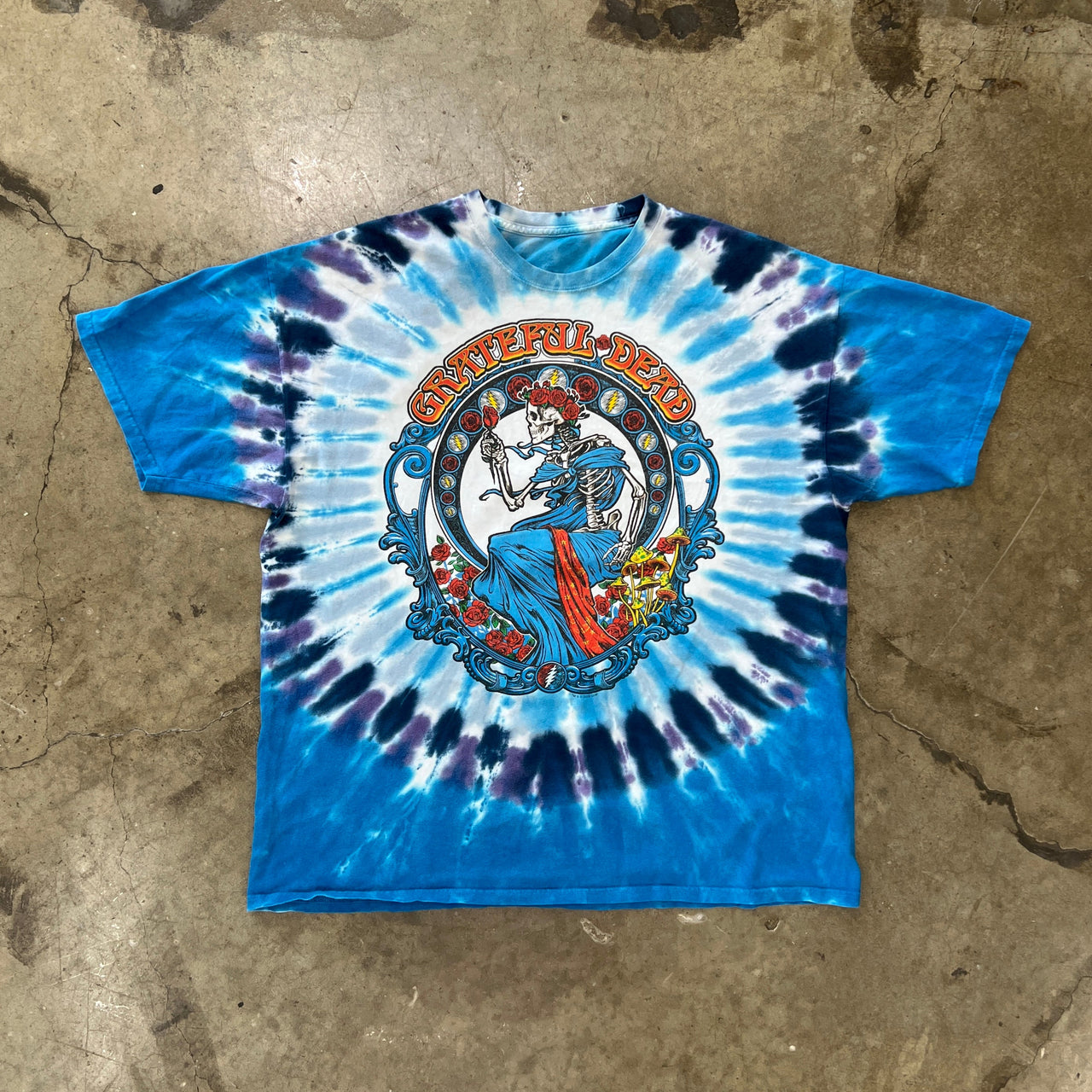 Grateful Dead Rose Skeleton Tie Dye Tee